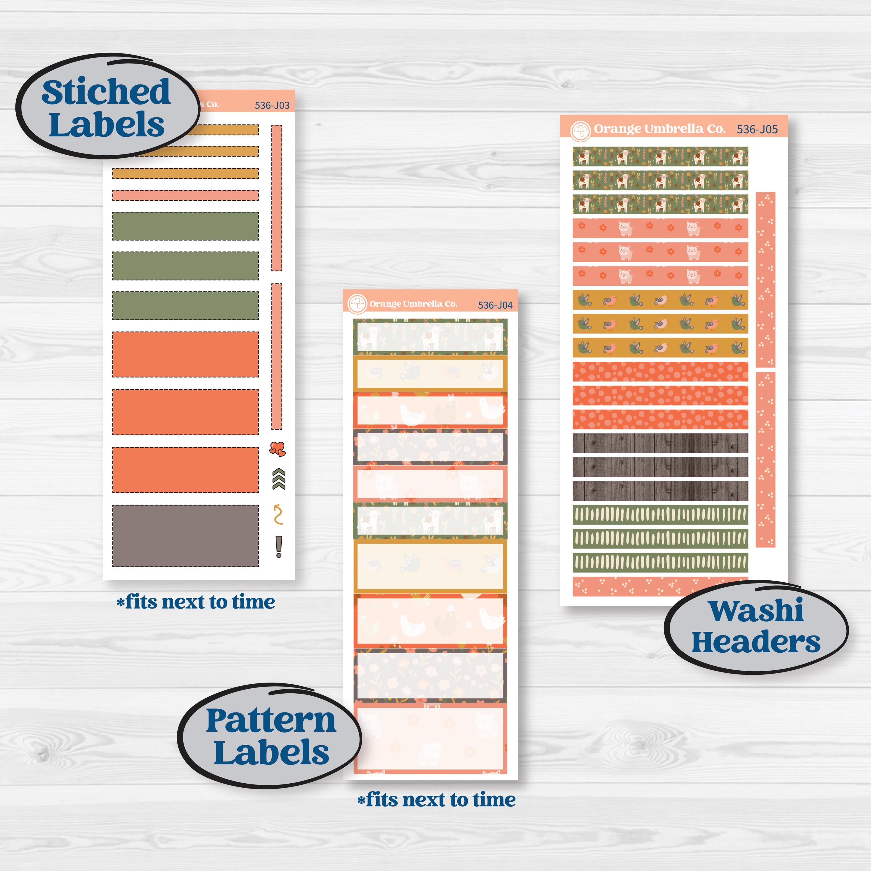 Playful Farmyard Kit | A5 Daily Duo Planner Kit Stickers | The Plot Chickens | KIT-536-J