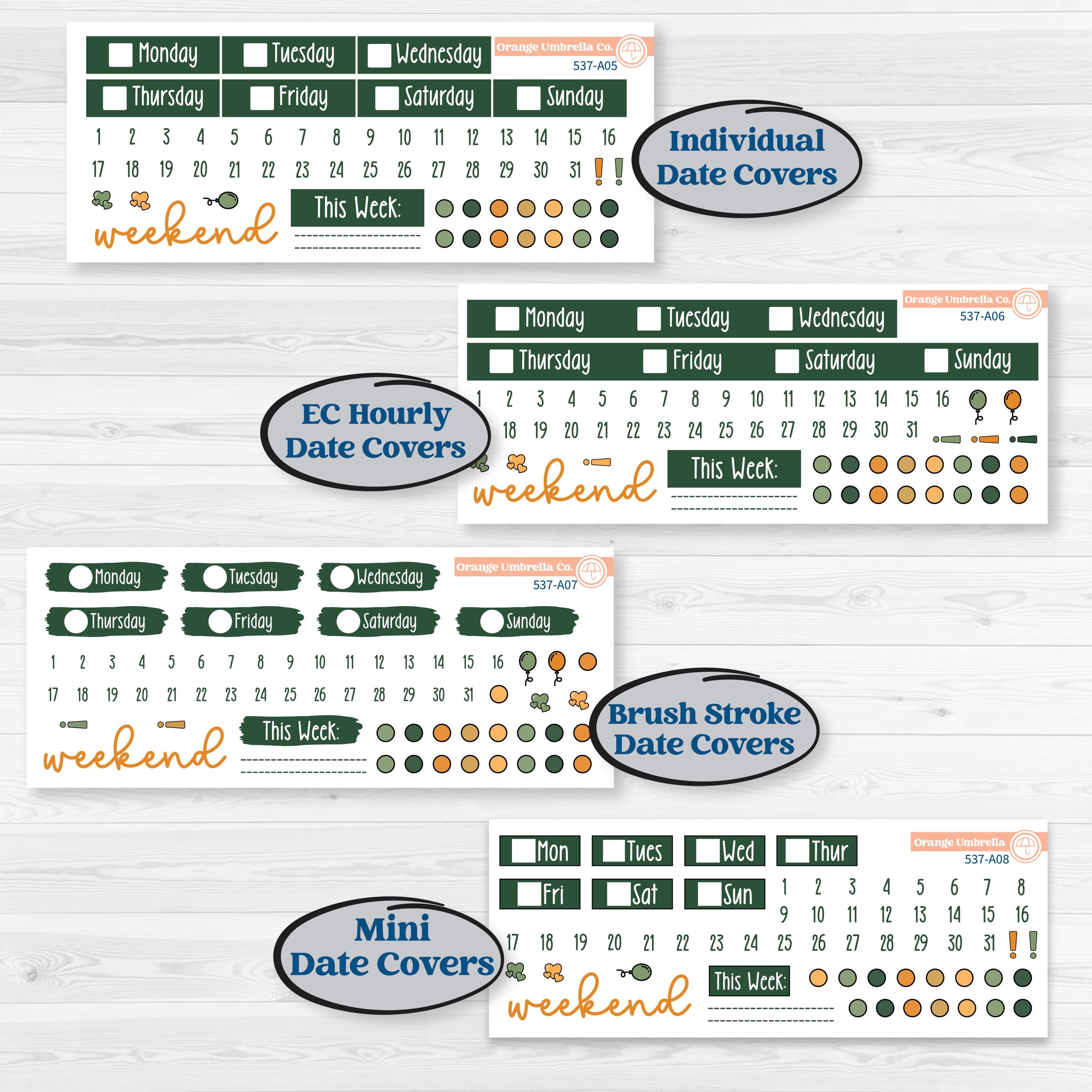 Orange Tropical Kit | Weekly Sticker Kit for Vertical Planners like Erin Condren | Valencia | KIT-537-A