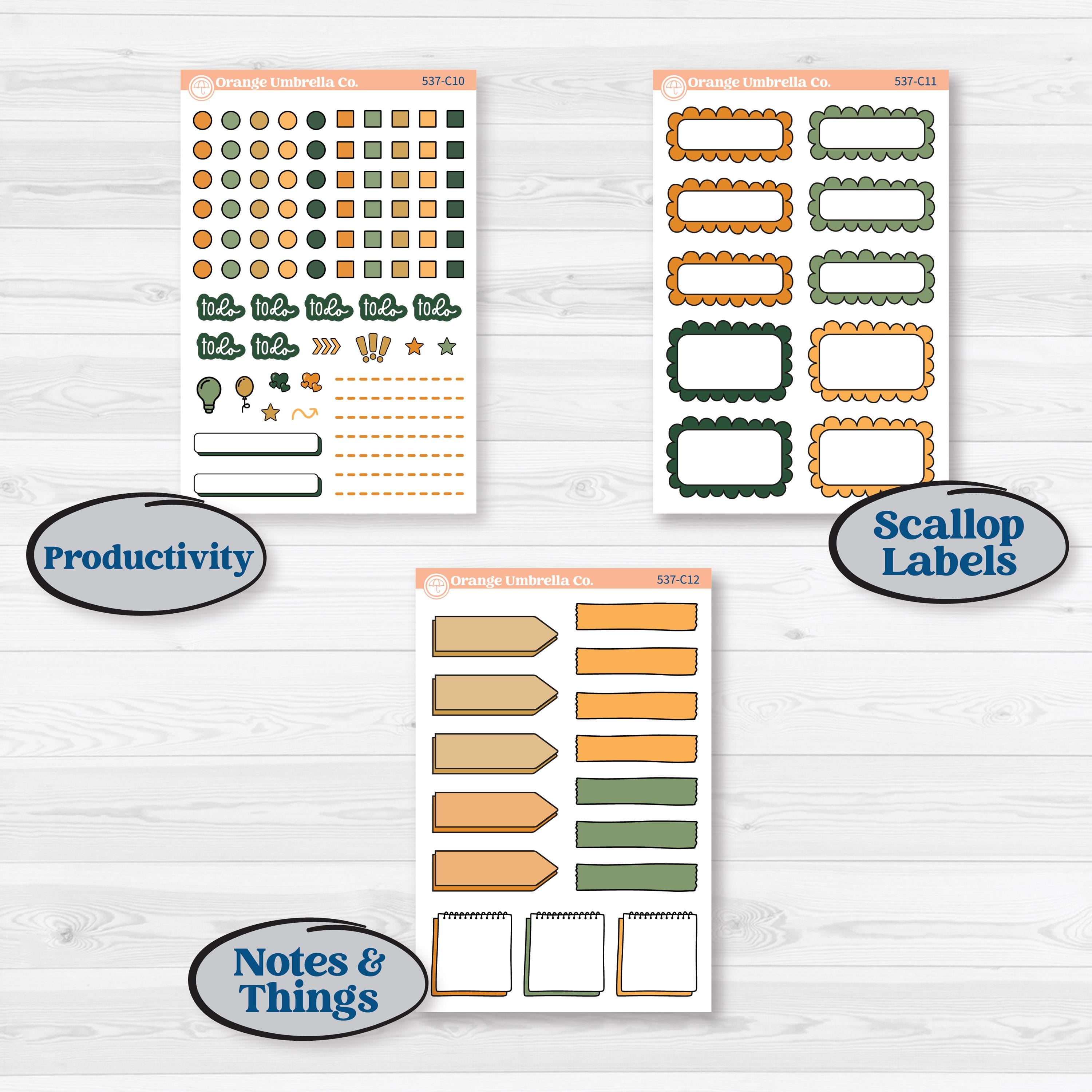 Orange Tropical Kit | Weekly Add-On Labels Planner Kit Stickers | Valencia | KIT-537-C