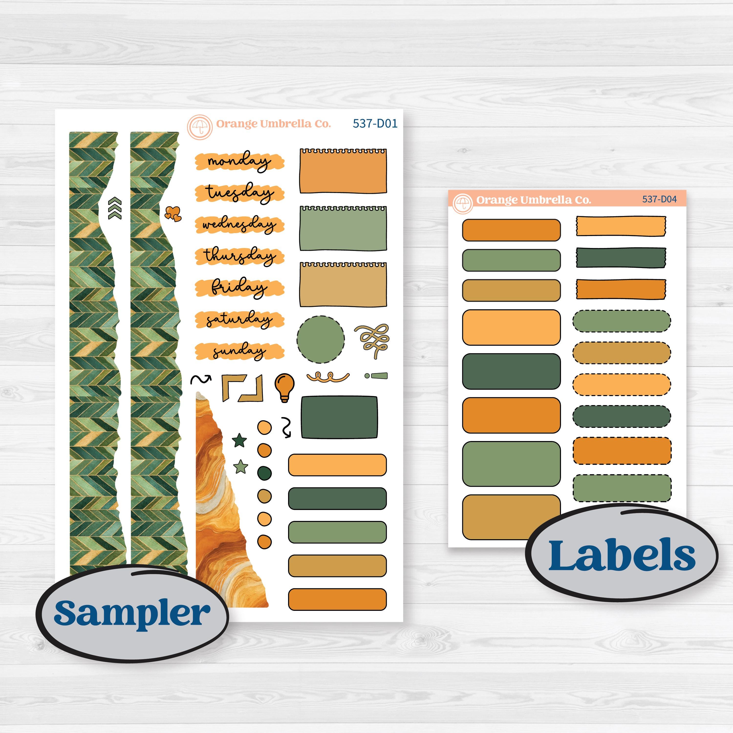 Orange Tropical Kit | Journaling or Scrapbooking Kit | Creative Junk Journal Planner Stickers | Valencia | KIT-537-D