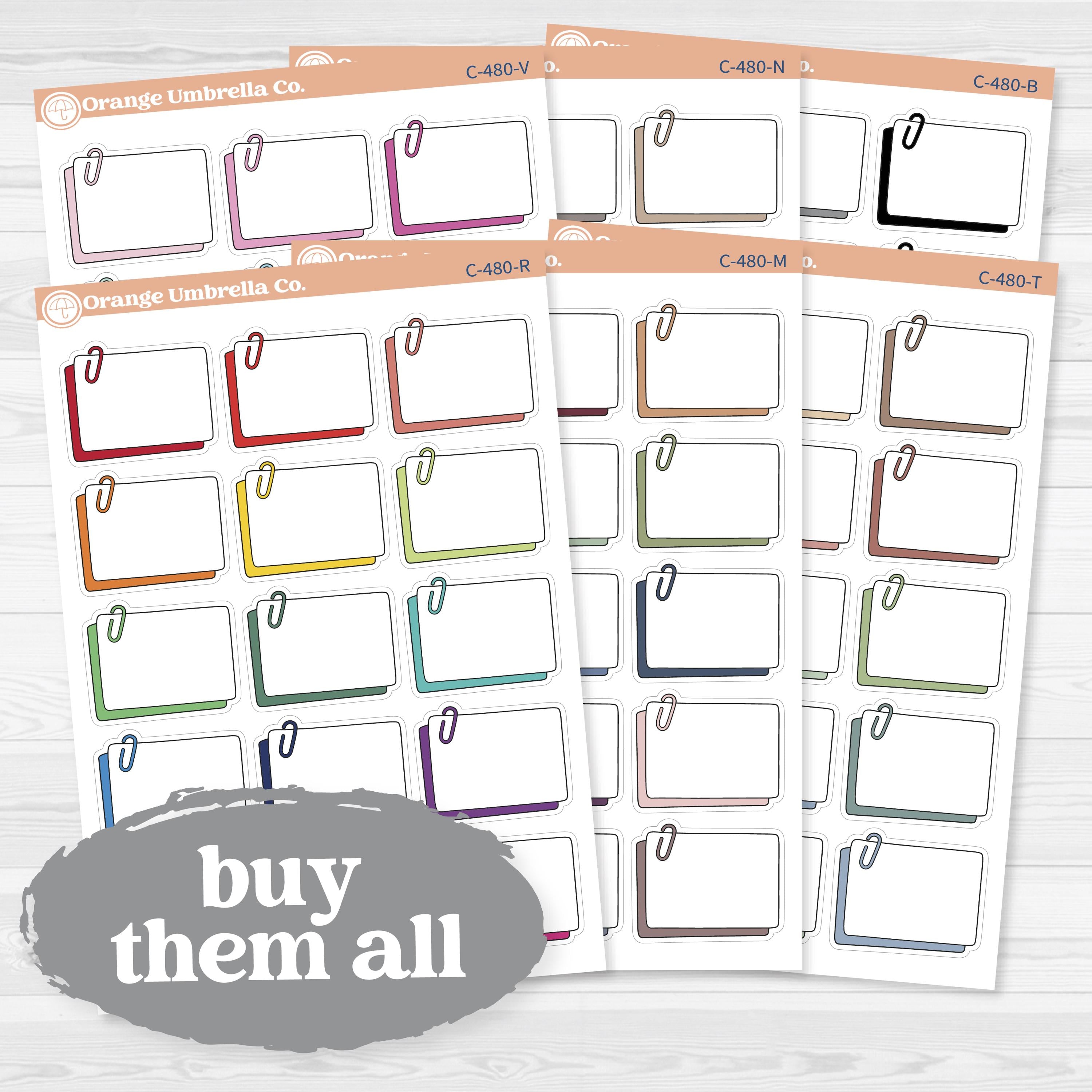 Large Paper Clip Journal Boxes | Planner Stickers | C-480