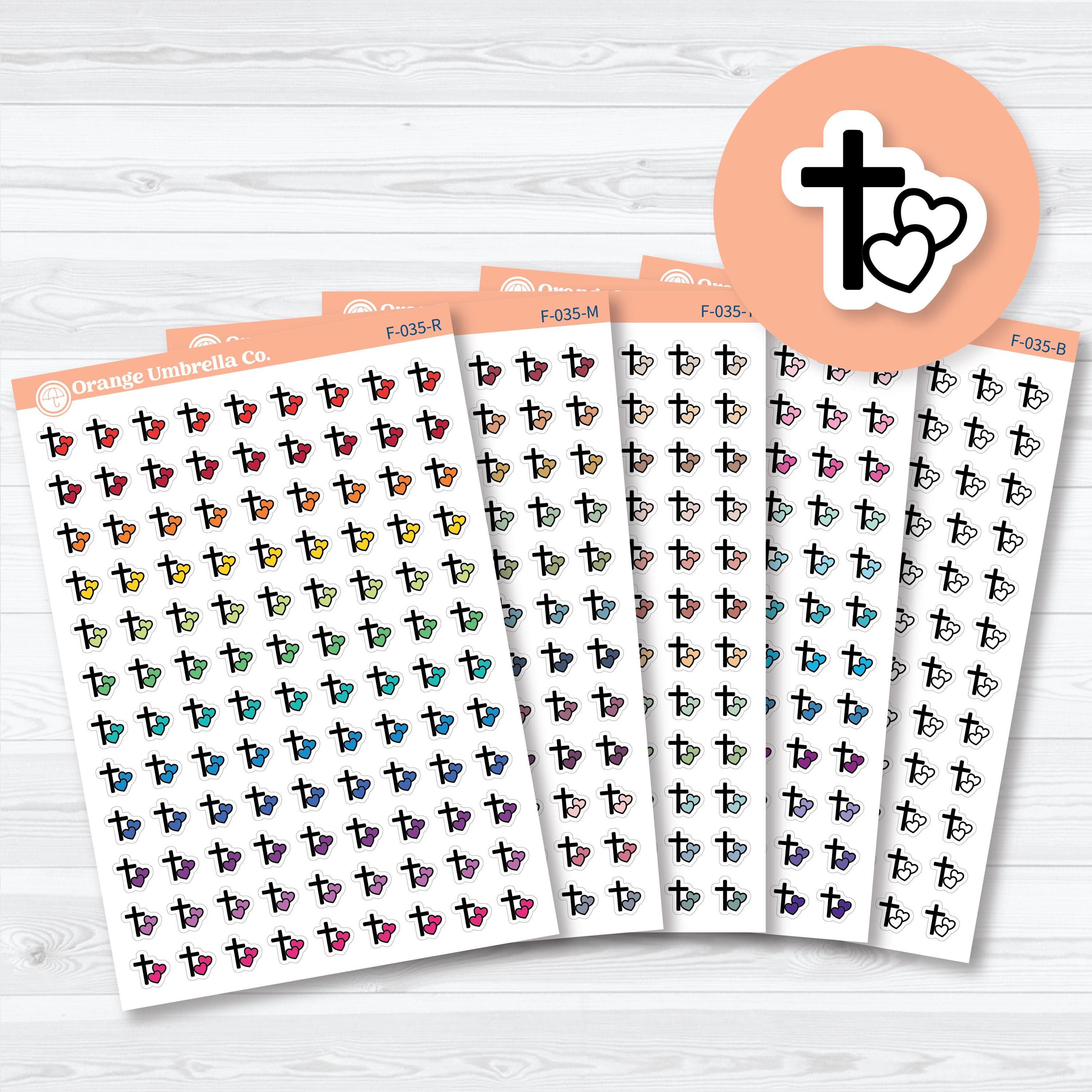 Inductive Bible Study Icons God's Love or Loving Others | Faith-Based Planner & Bible Journaling Stickers | F-035