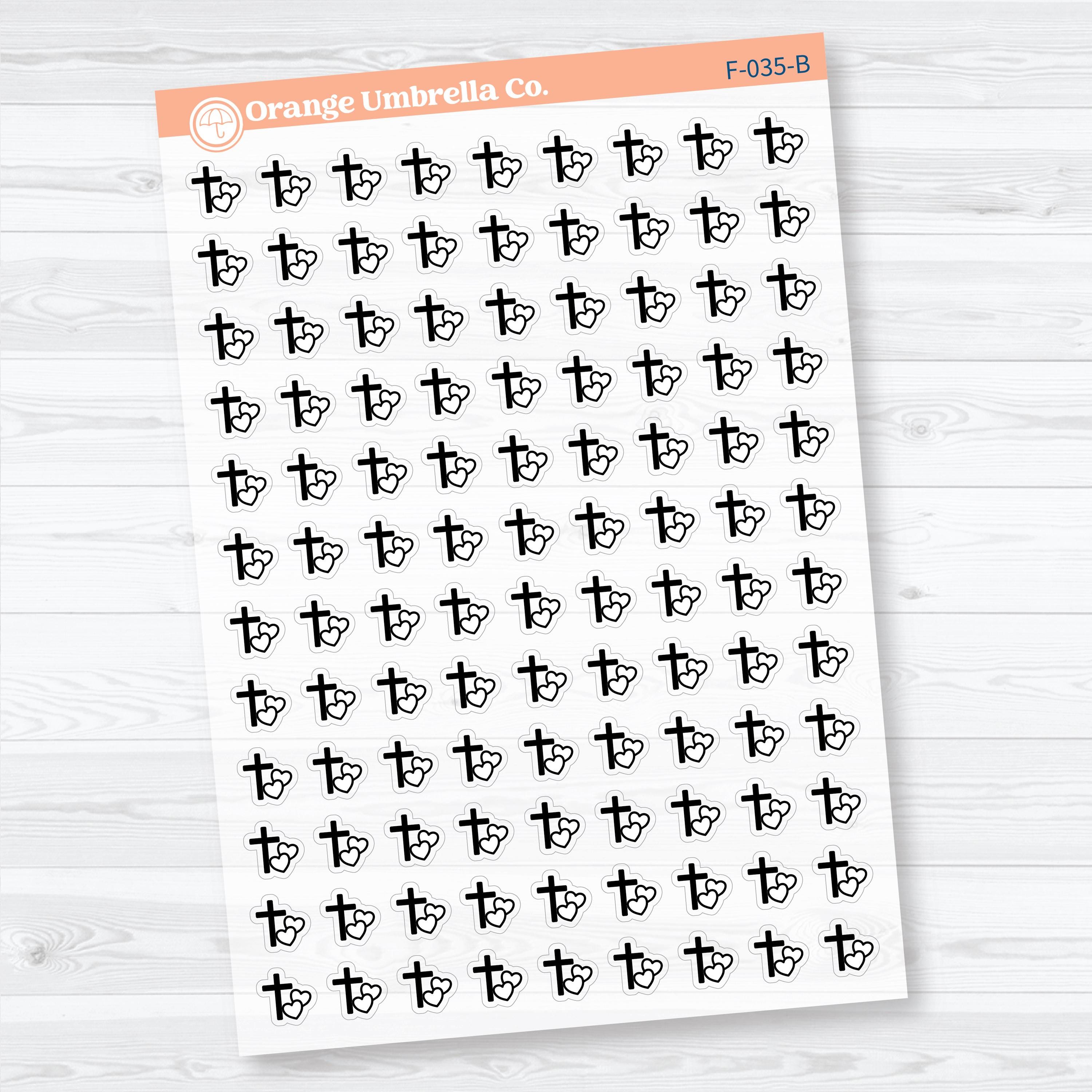 Inductive Bible Study Icons God's Love or Loving Others Clear Matte | Faith-Based Planner & Bible Journaling Stickers | F-035-CM