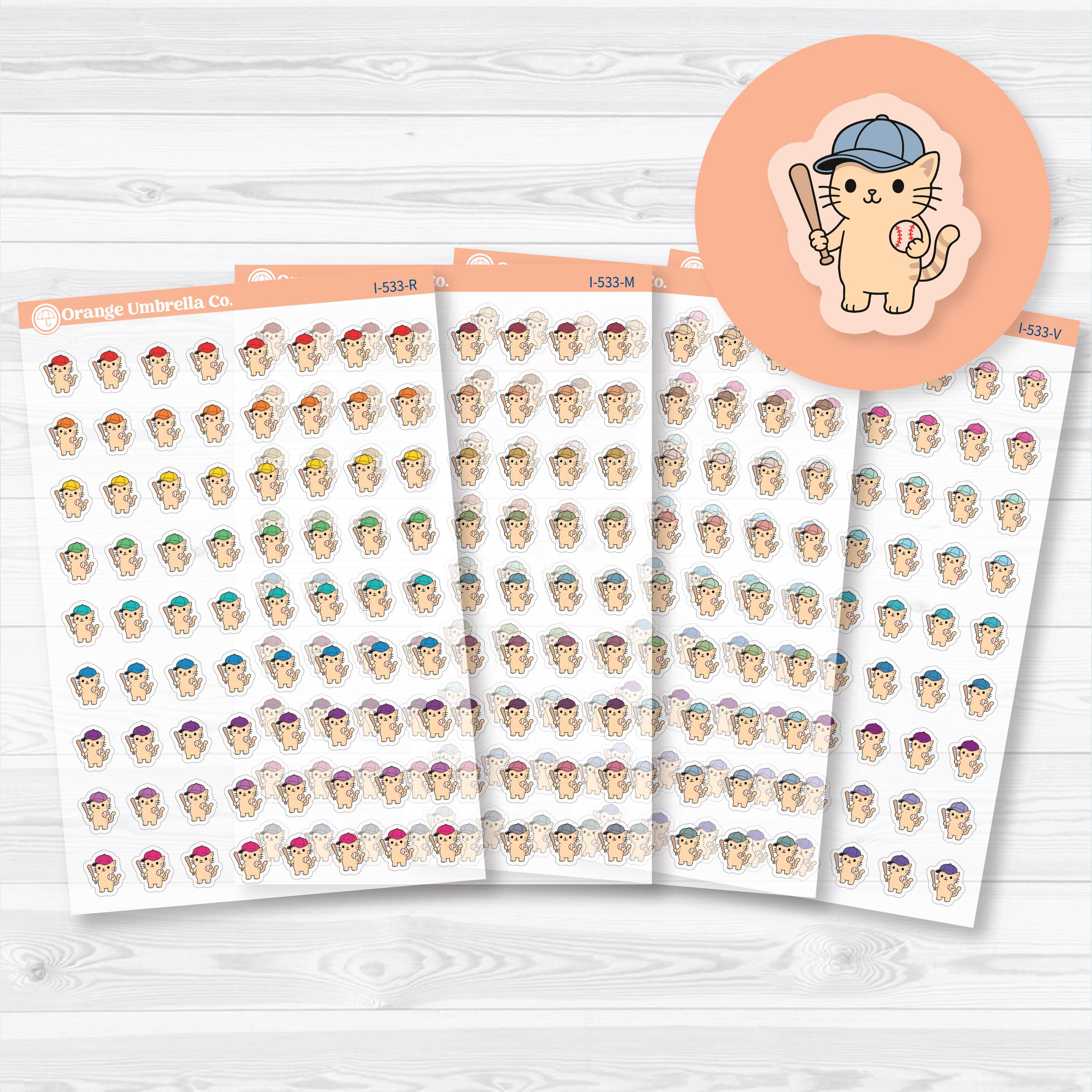 Mini Spazz Baseball Icons Clear Matte | Planner Stickers | I-533-CM