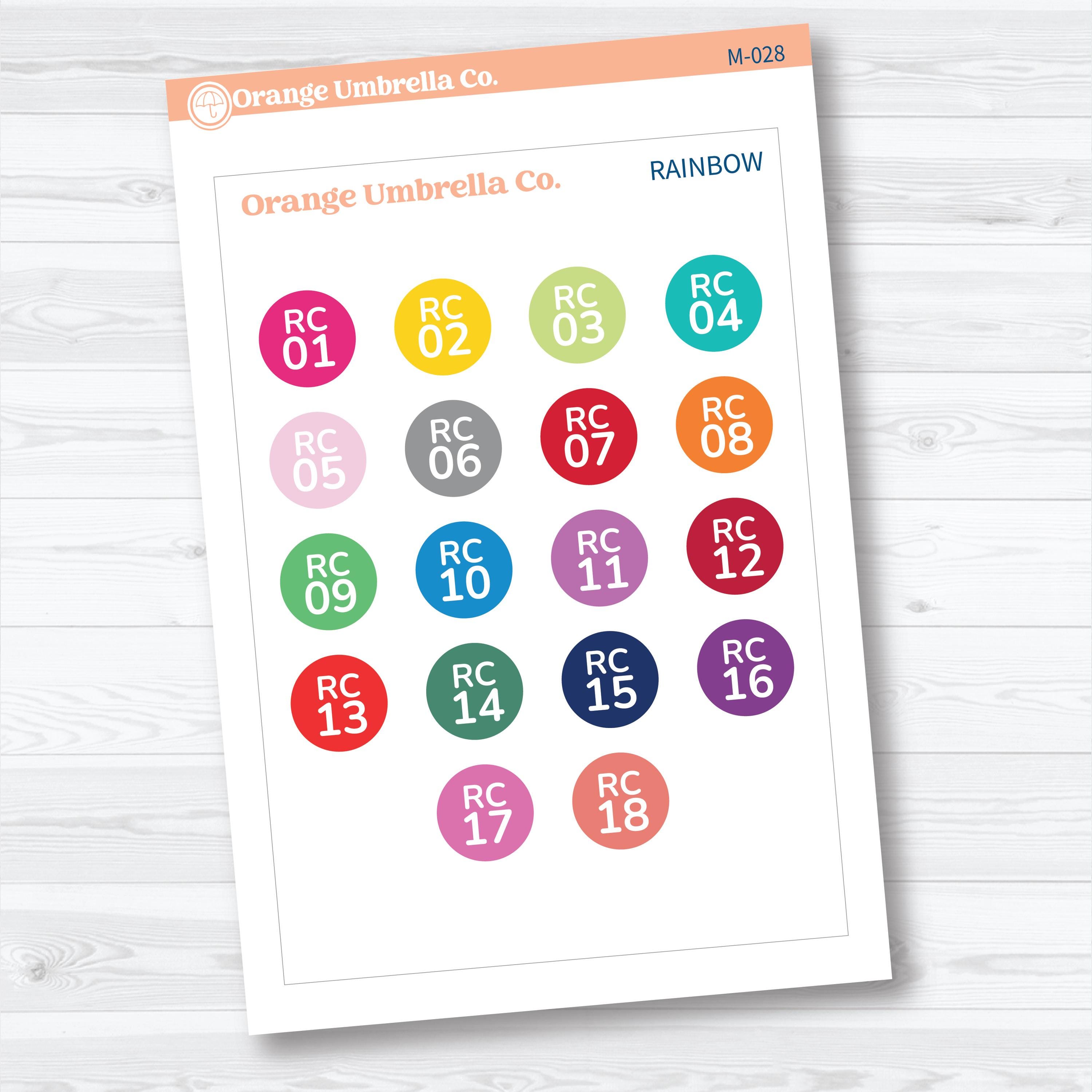 Planner Sticker Color Charts & Reference Guide | Script Color Planning Tool | M-026-029