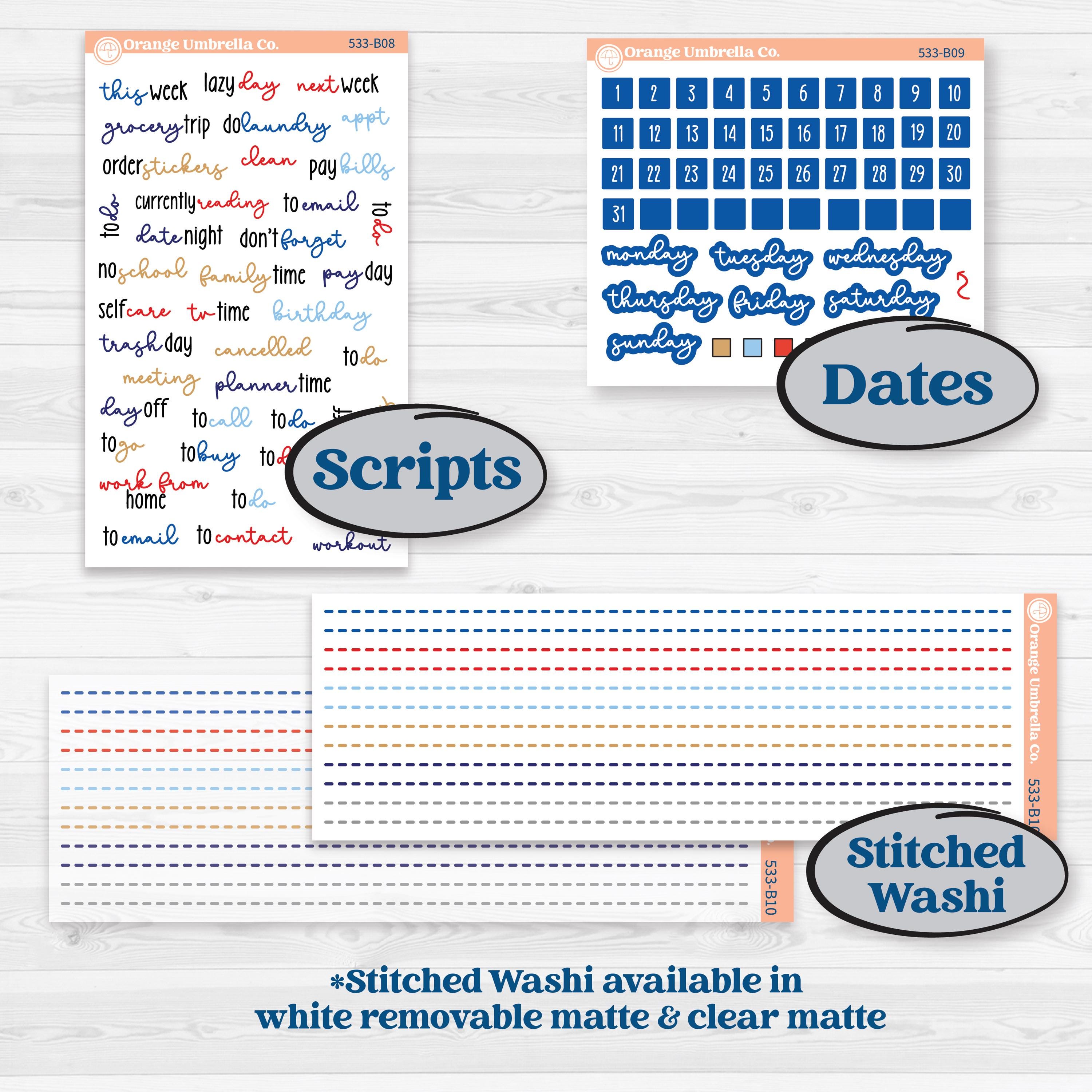 Fourth of July | Weekly Add-On Planner Kit Stickers | Red White & Kaboom | KIT-533-B