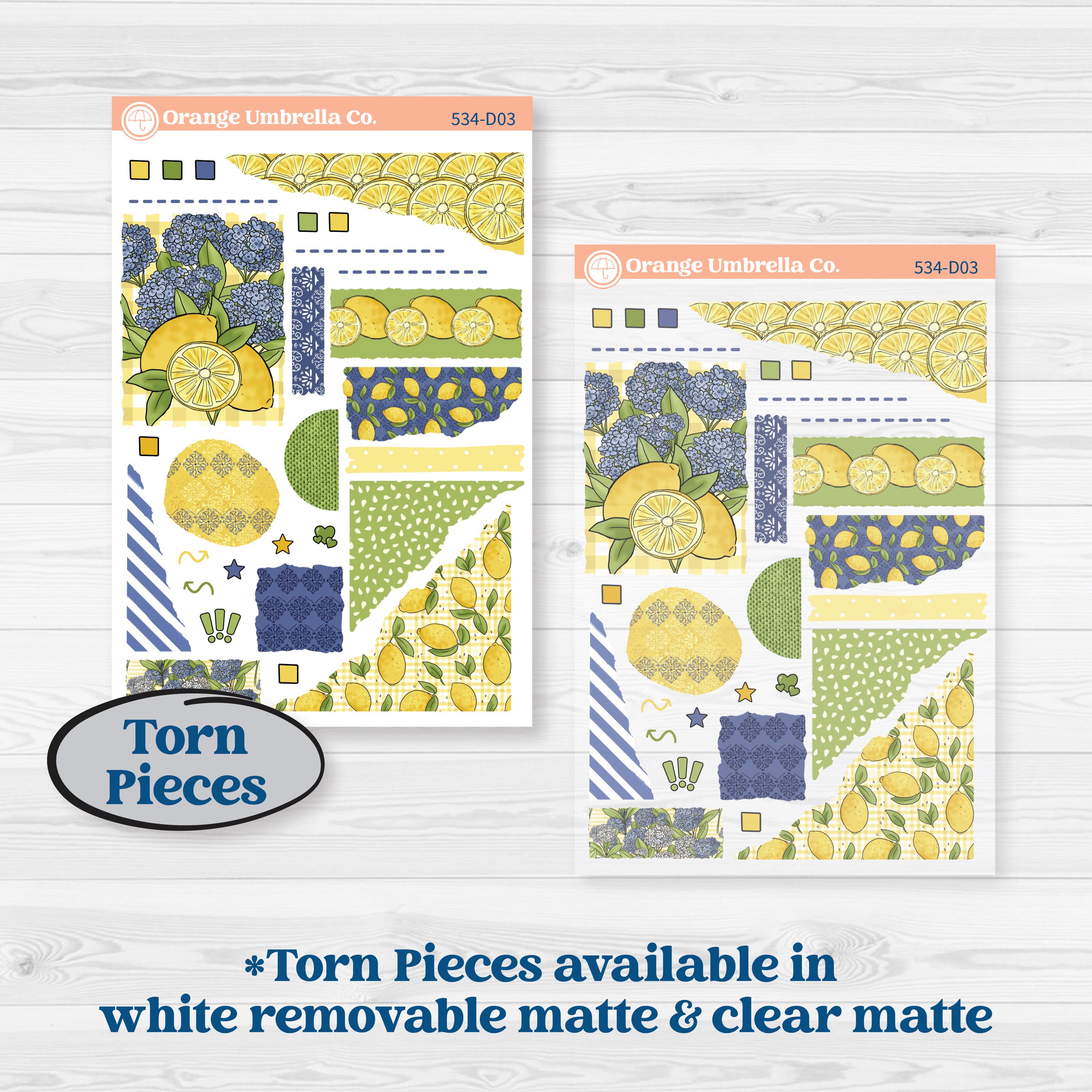 Summer Lemon Kit | Journaling or Scrapbooking Kit | Creative Junk Journal Planner Stickers | Lemonade Stand | KIT-534-D