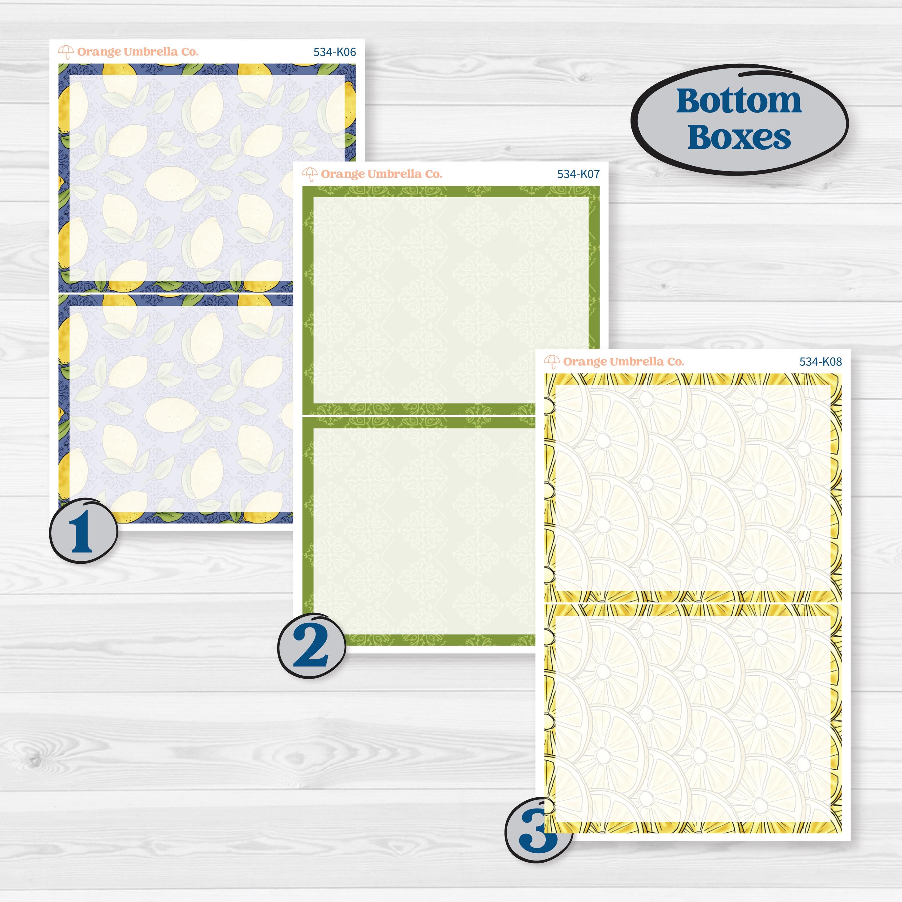Summer Lemon Kit | 7x9 Erin Condren Daily Duo Planner Kit Stickers | Lemonade Stand | KIT-534-K