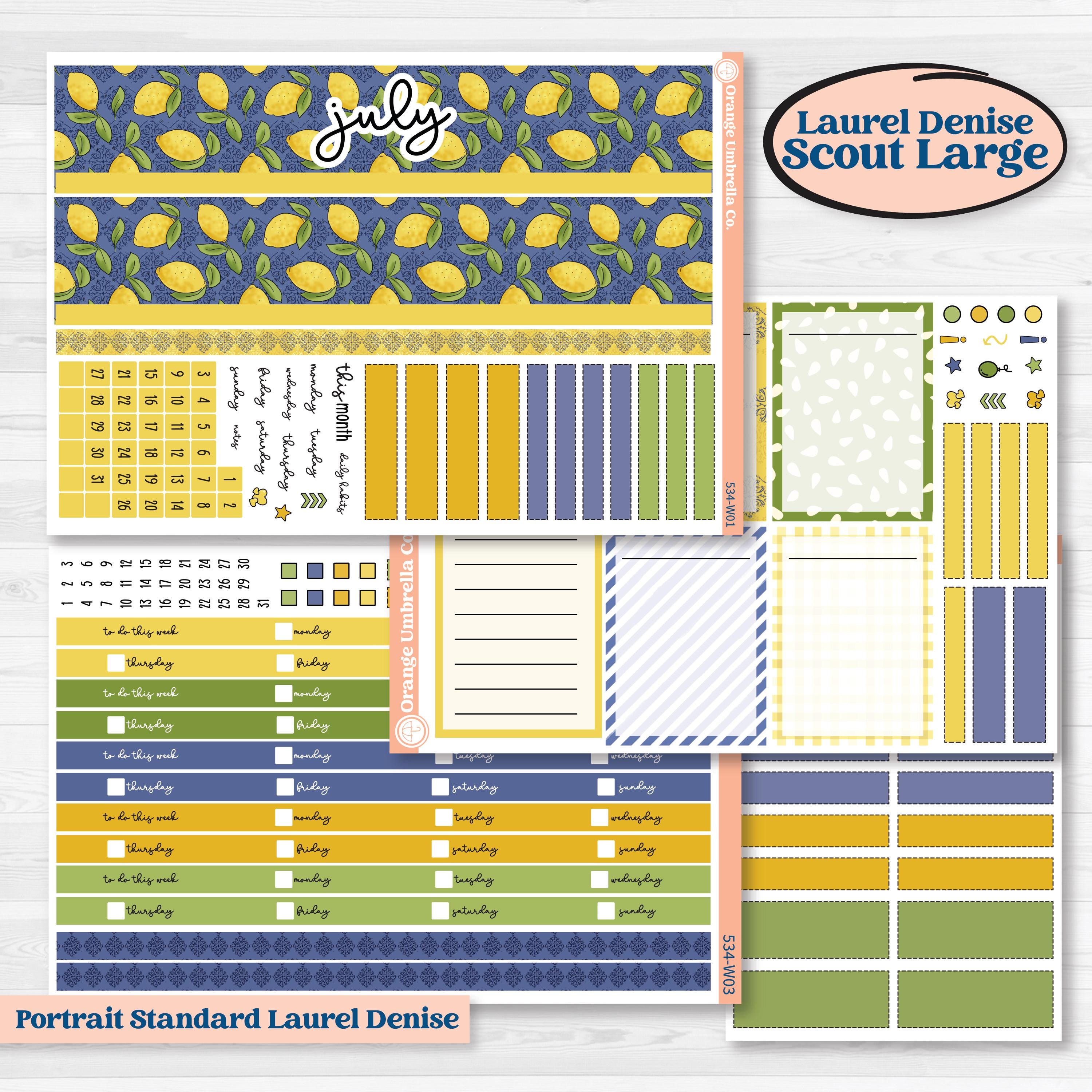 Summer Lemon Kit | Laurel Denise Scout Large Planner Kit Stickers | Lemonade Stand | KIT-534-W