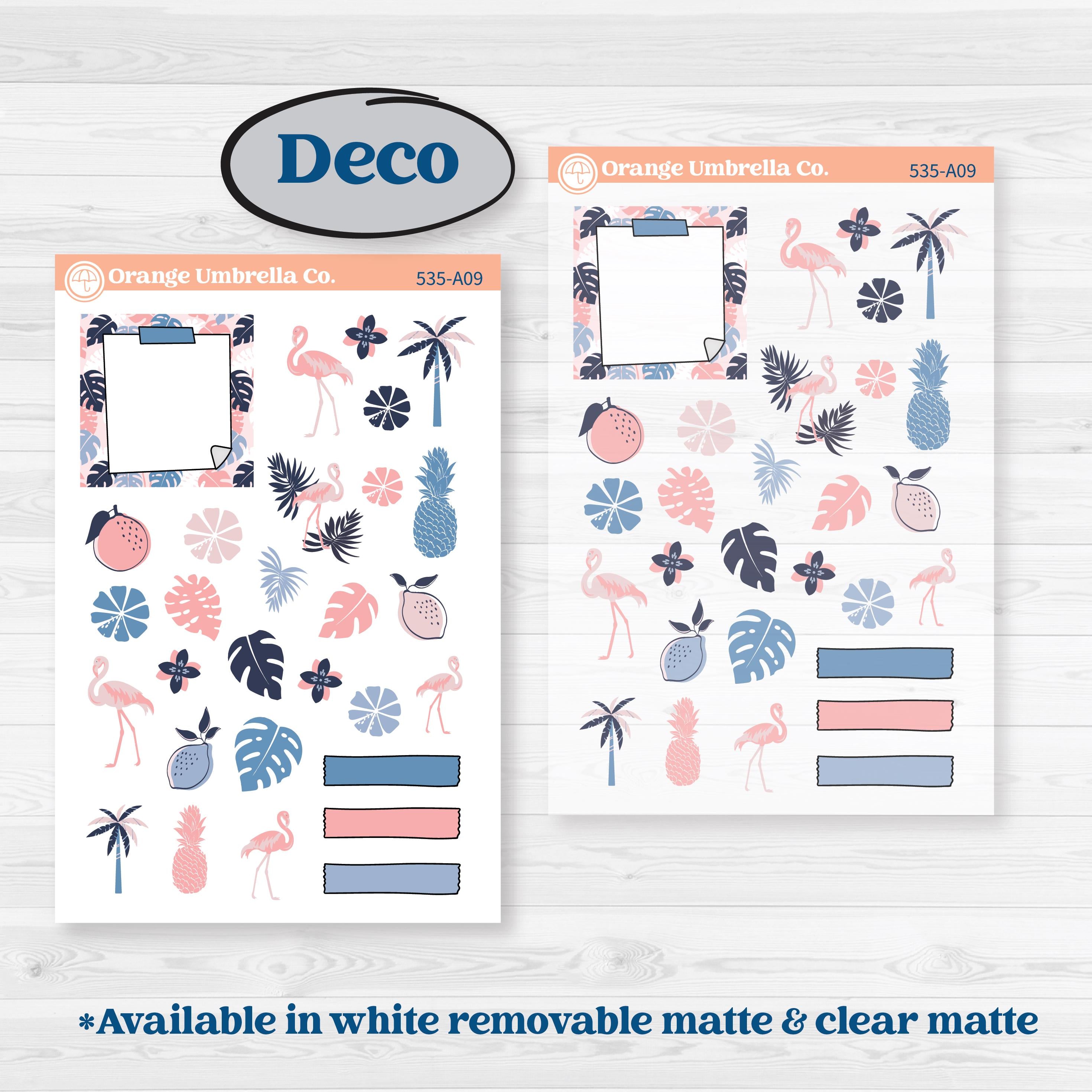 Tropical Flamingo | Weekly Sticker Kit for Vertical Planners like Erin Condren | Island Time | KIT-535-A