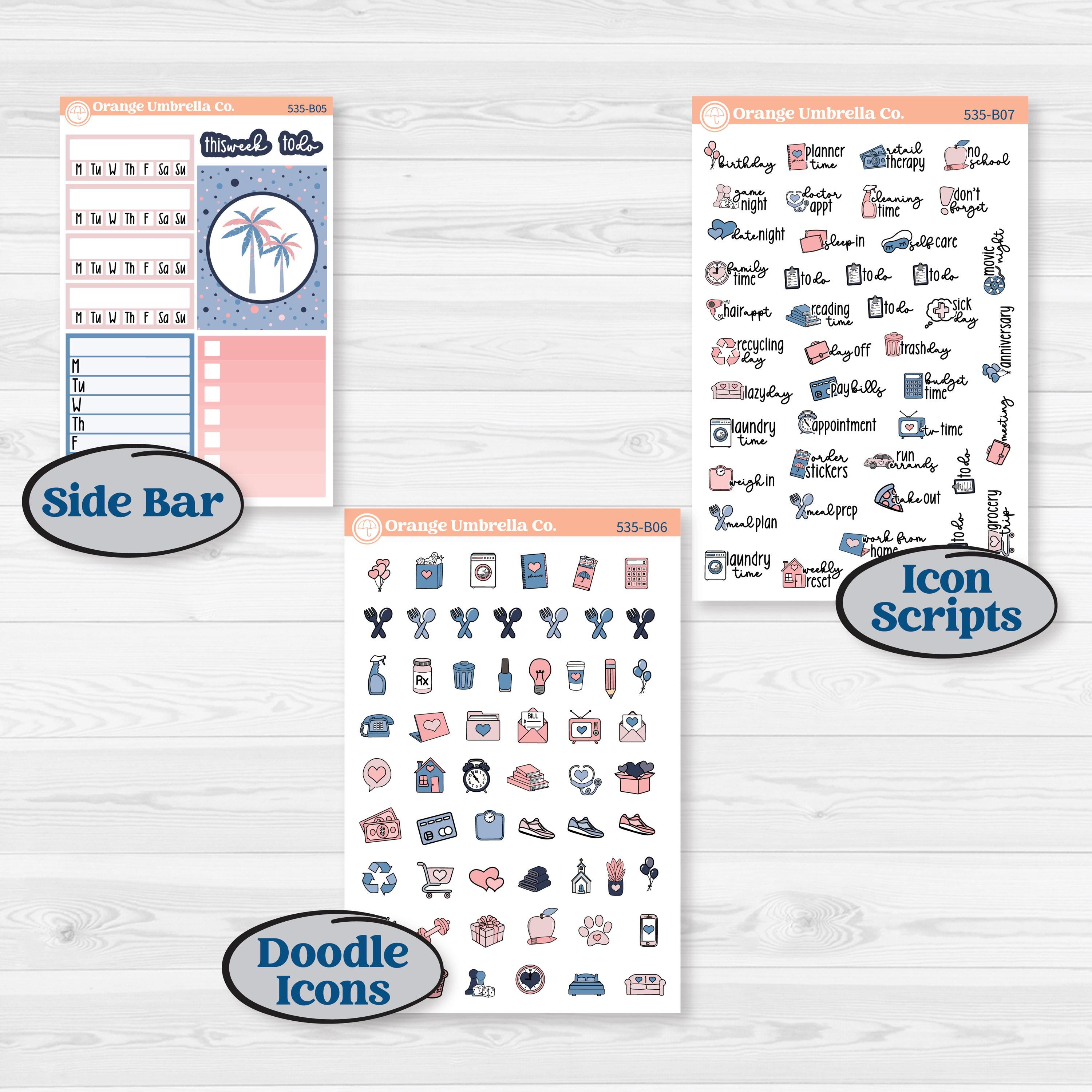 Tropical Flamingo | Weekly Add-On Planner Kit Stickers | Island Time | KIT-535-B