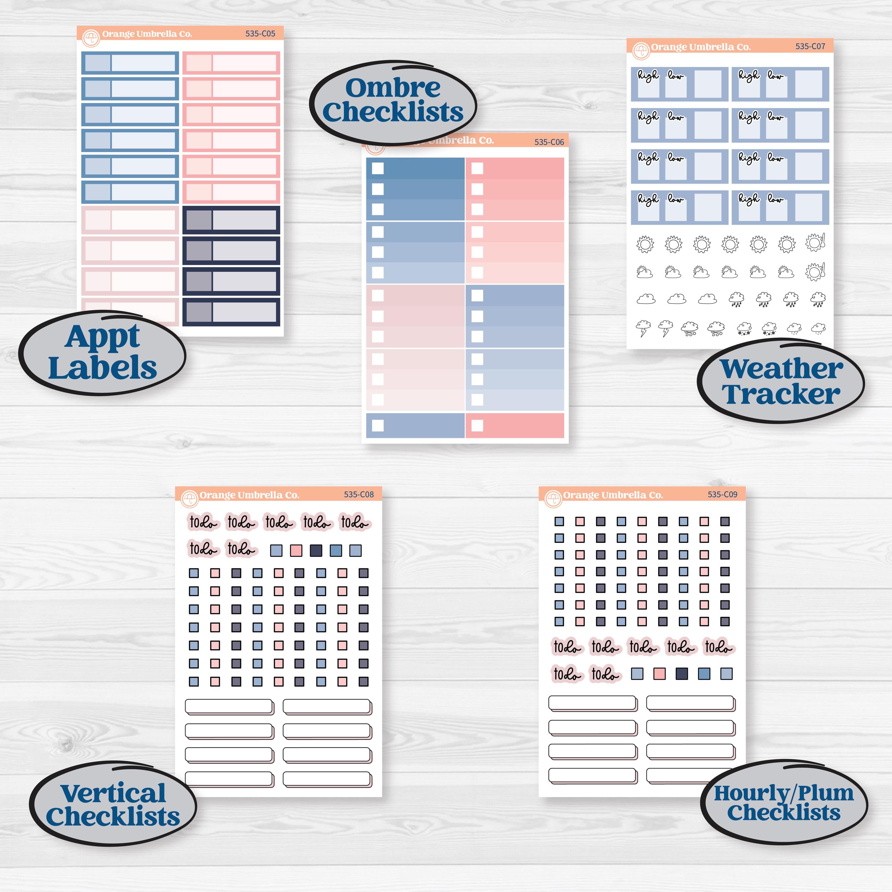 Tropical Flamingo | Weekly Add-On Labels Planner Kit Stickers | Island Time | KIT-535-C