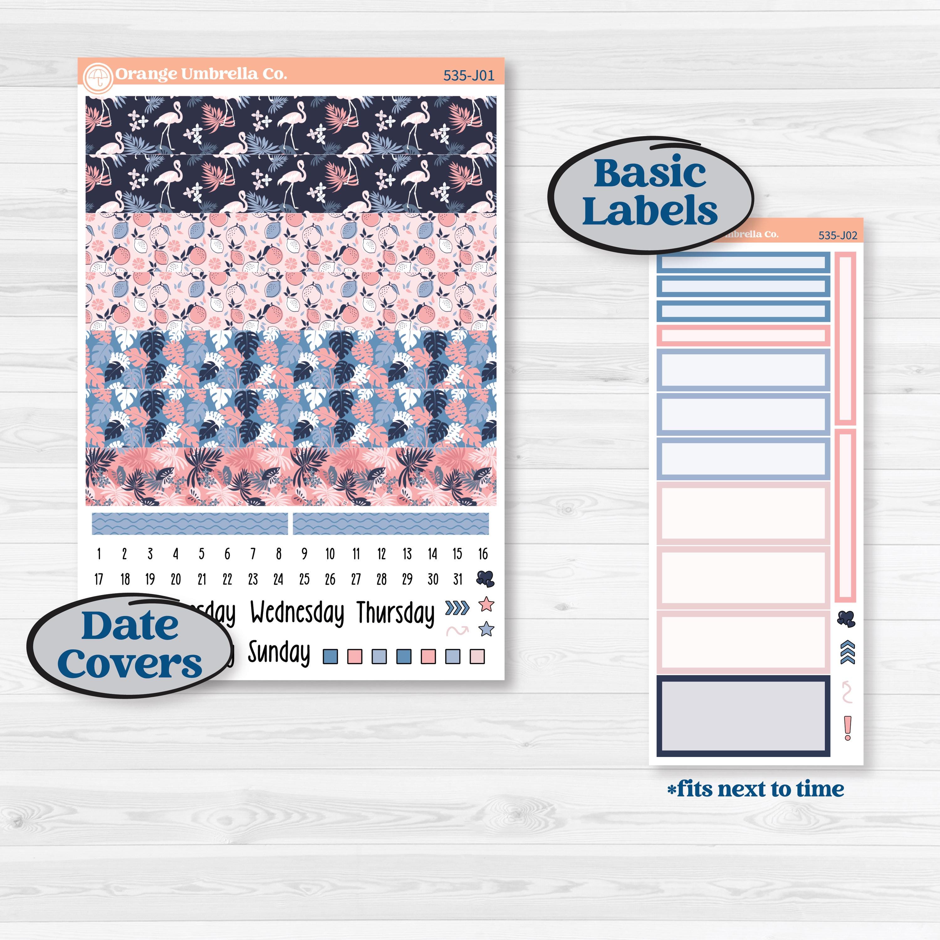Tropical Flamingo | A5 Daily Duo Planner Kit Stickers | Island Time | KIT-535-J