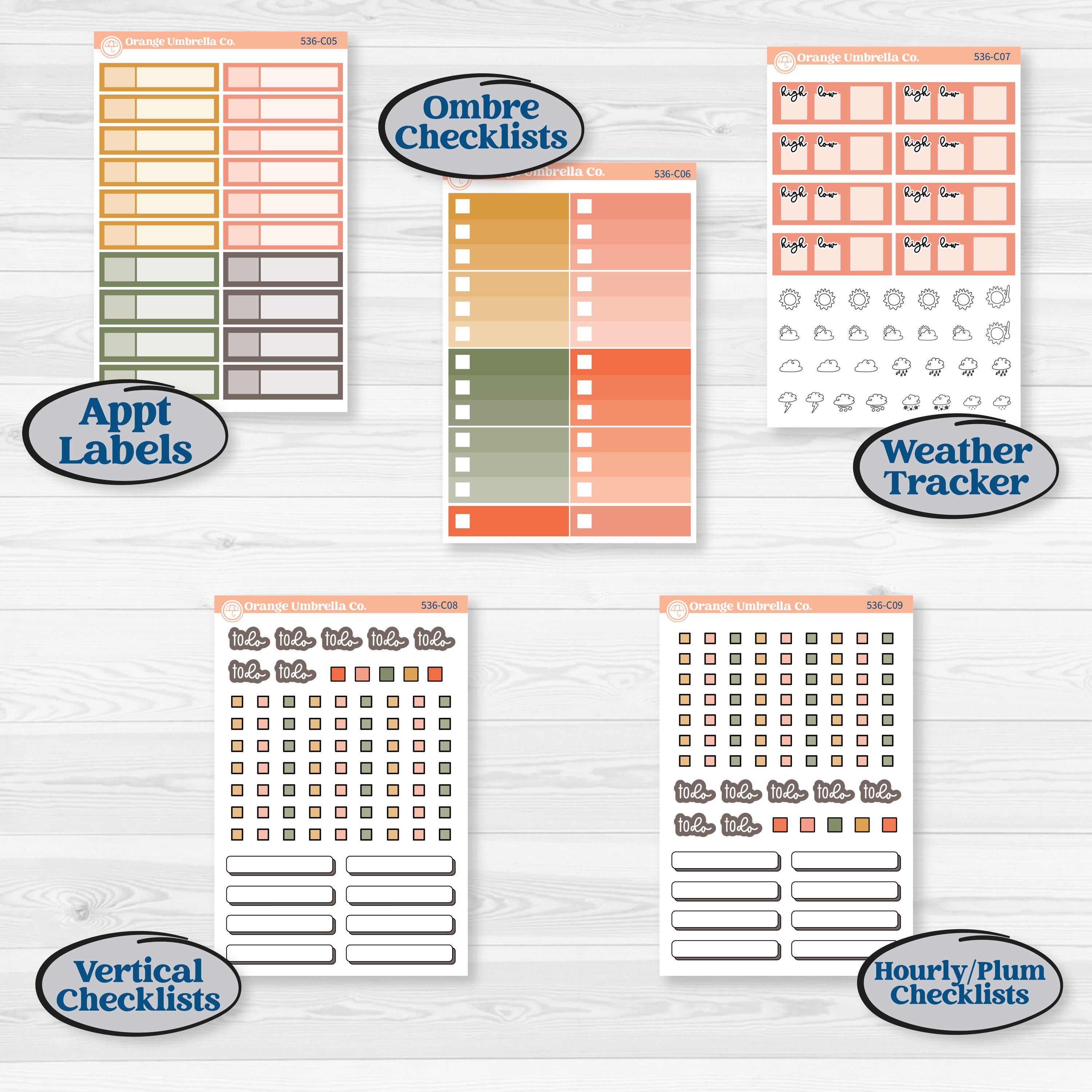 Playful Farmyard Kit | Weekly Add-On Labels Planner Kit Stickers | The Plot Chickens | KIT-536-C