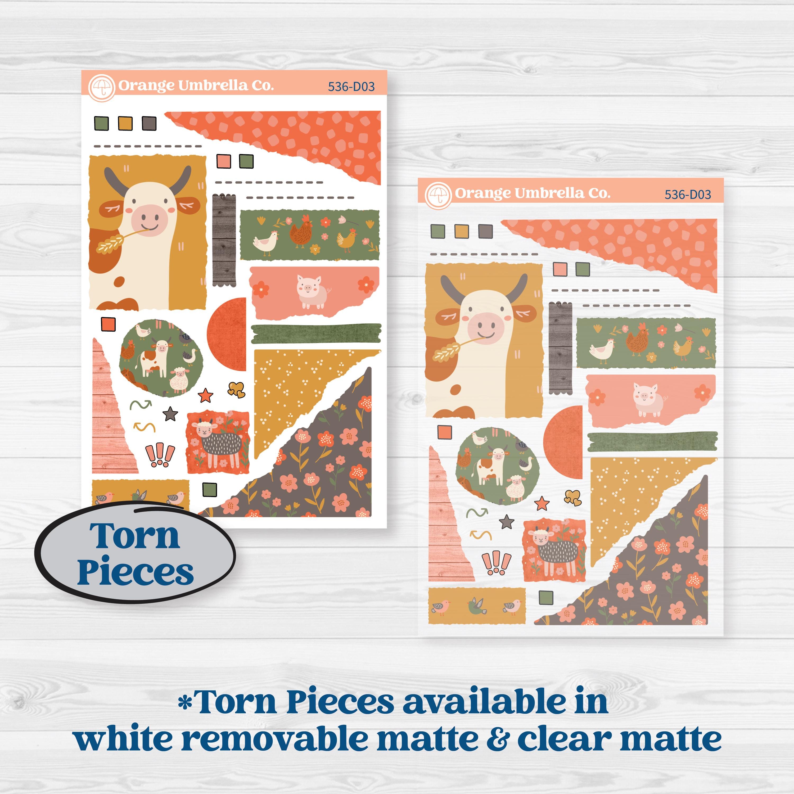 Playful Farmyard Kit | Journaling or Scrapbooking Kit | Creative Junk Journal Planner Stickers | The Plot Chickens | KIT-536-D