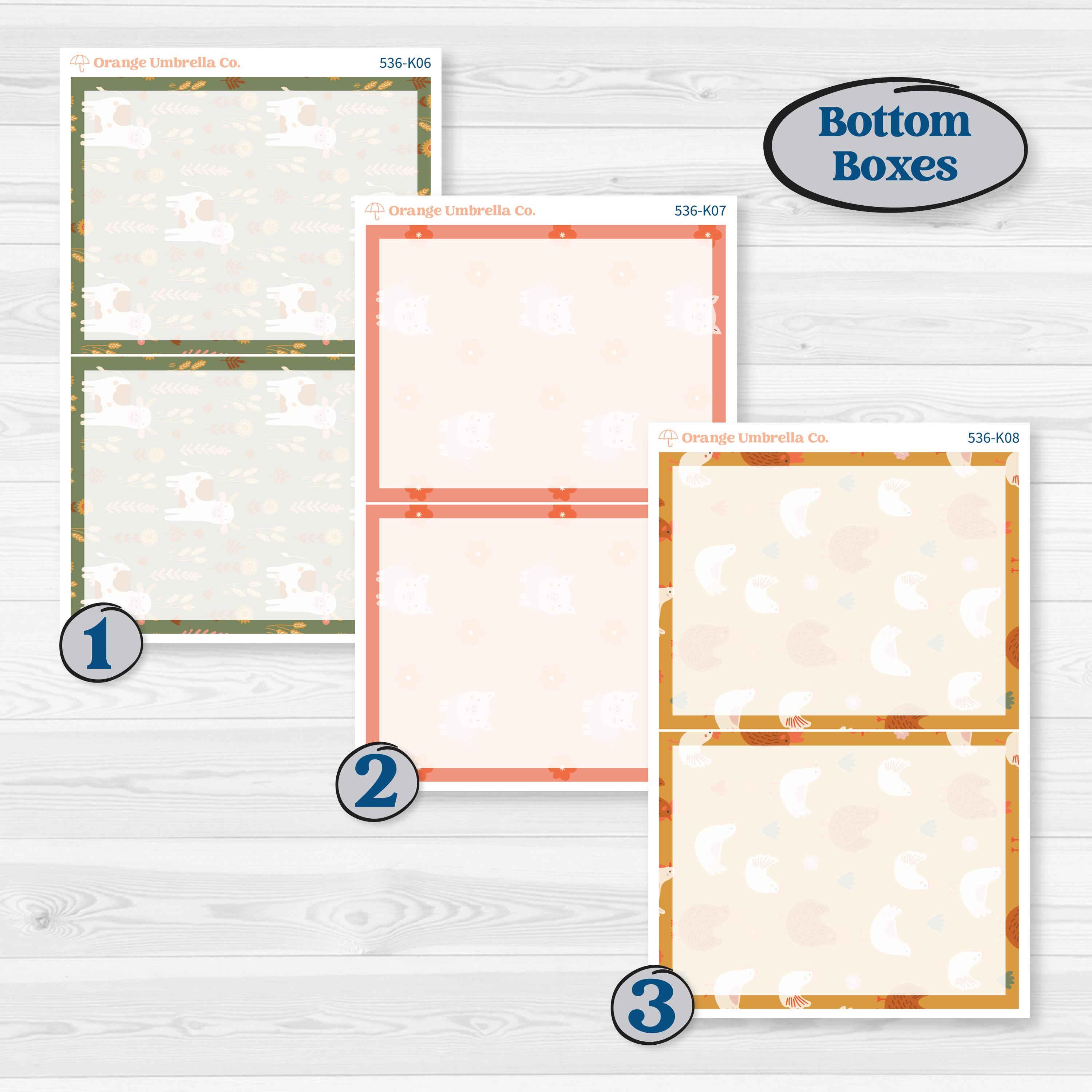 Playful Farmyard Kit | 7x9 Erin Condren Daily Duo Planner Kit Stickers | The Plot Chickens | KIT-536-K