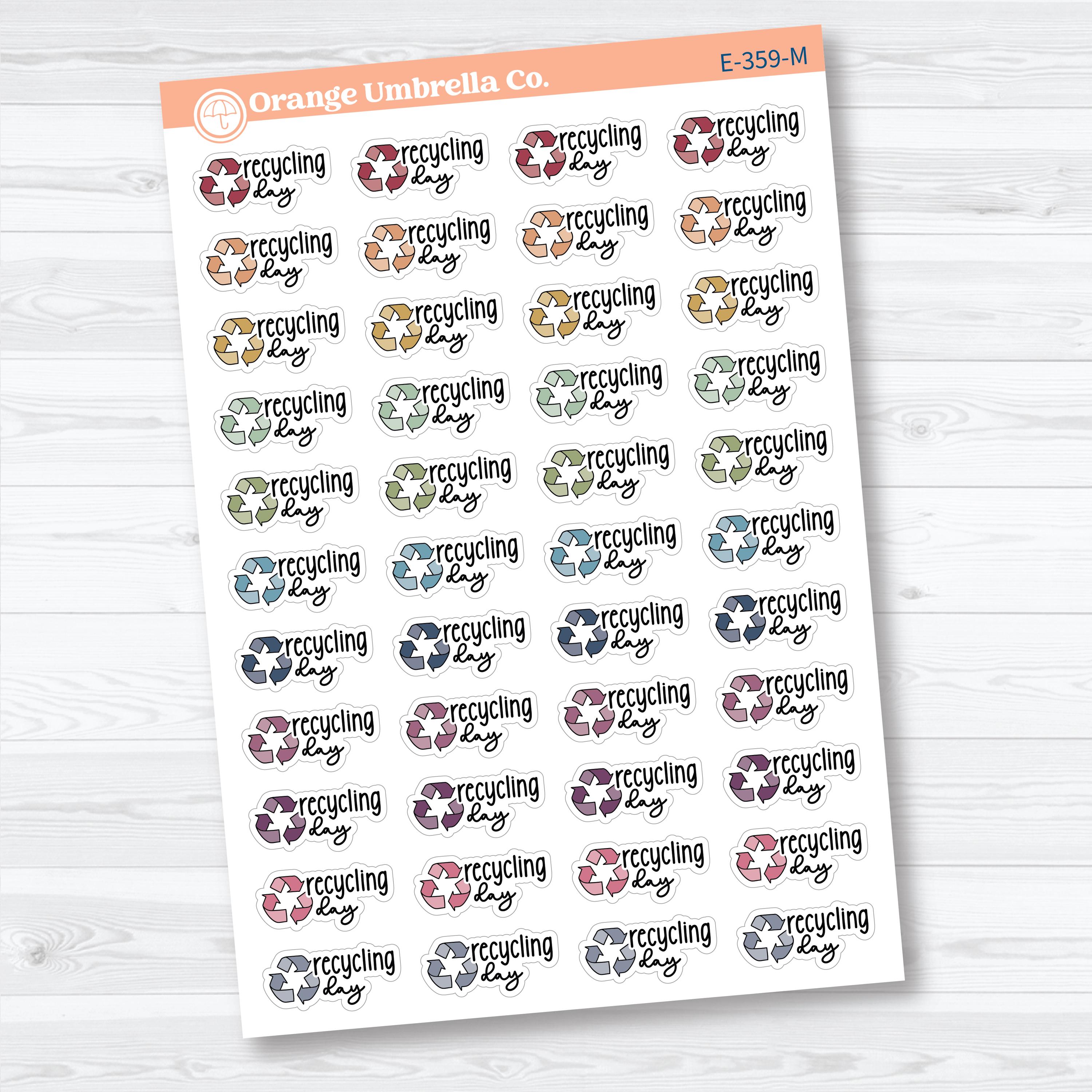Recycling Day Stickers | Doodled Event Planner Stickers | F18 | E-359