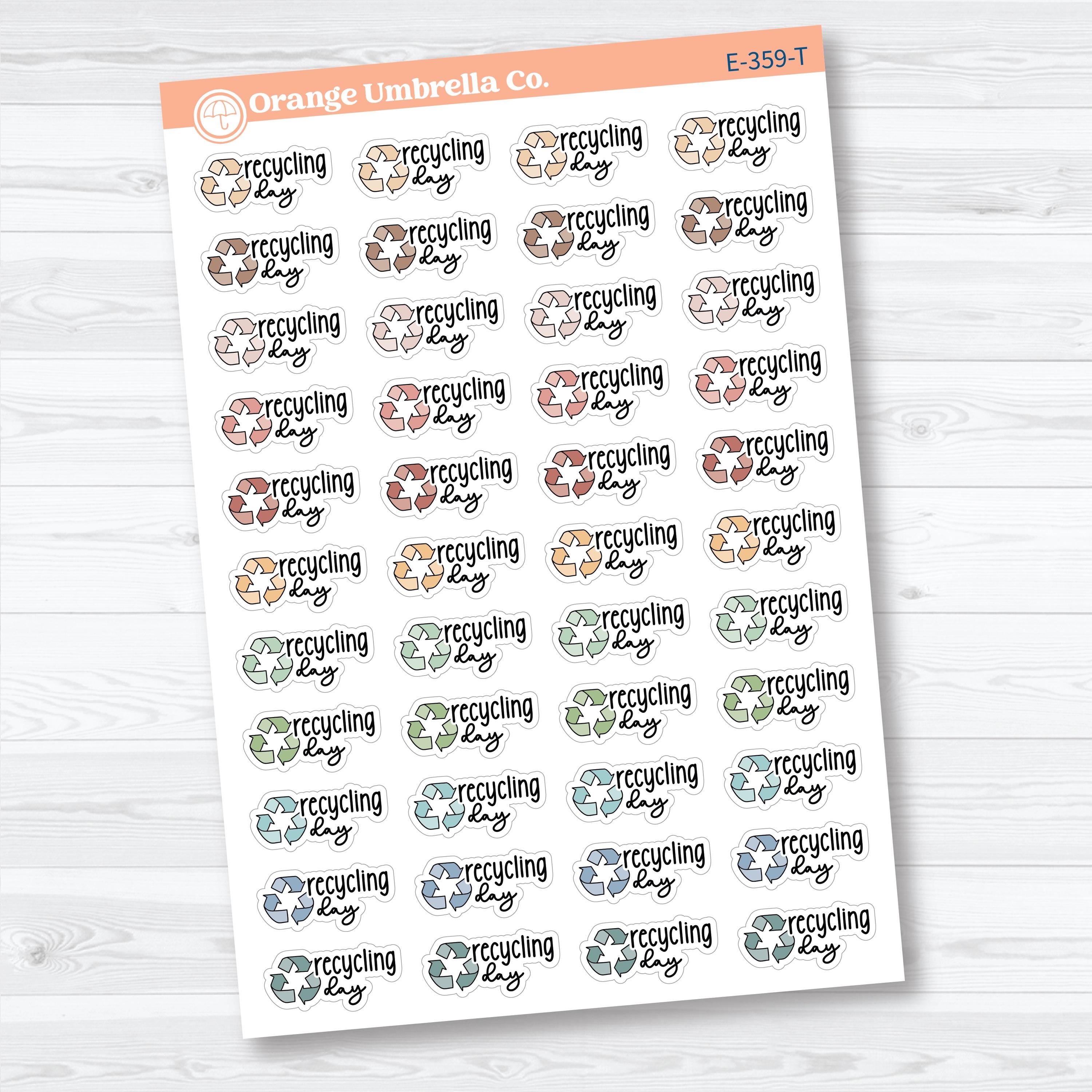 Recycling Day Stickers | Doodled Event Planner Stickers | F18 | E-359