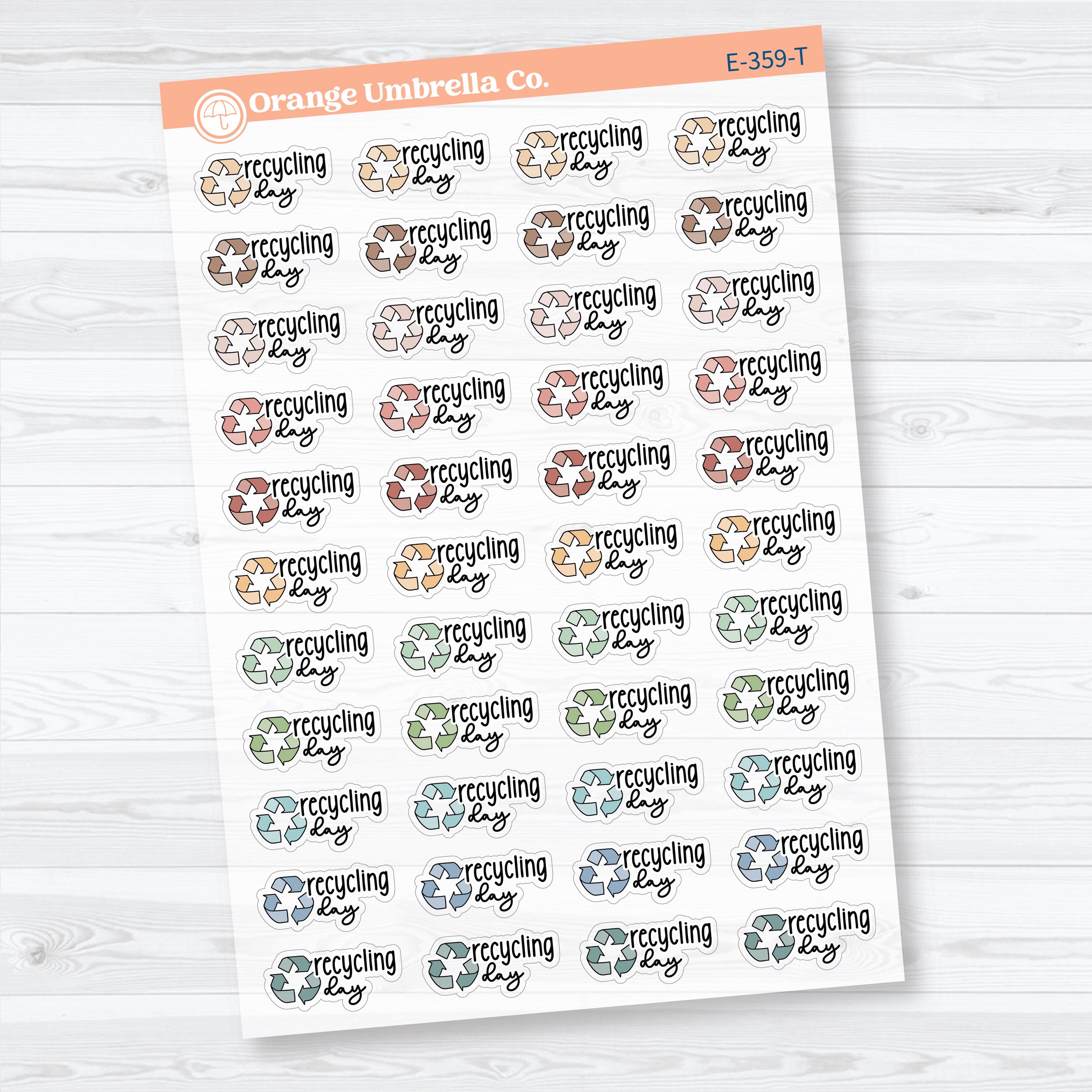 Recycling Day Clear Matte Stickers | Doodled Event Planner Stickers | F18 | E-359-CM
