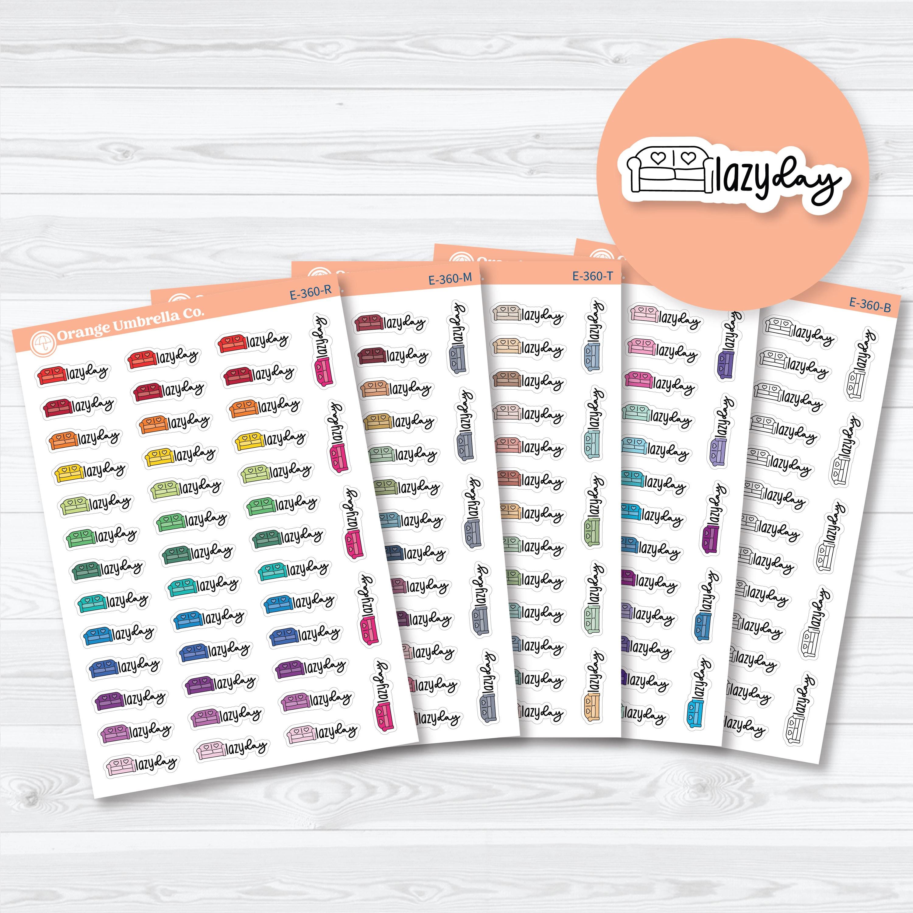 Lazy Day Stickers | Doodled Event Planner Stickers | F18 | E-360