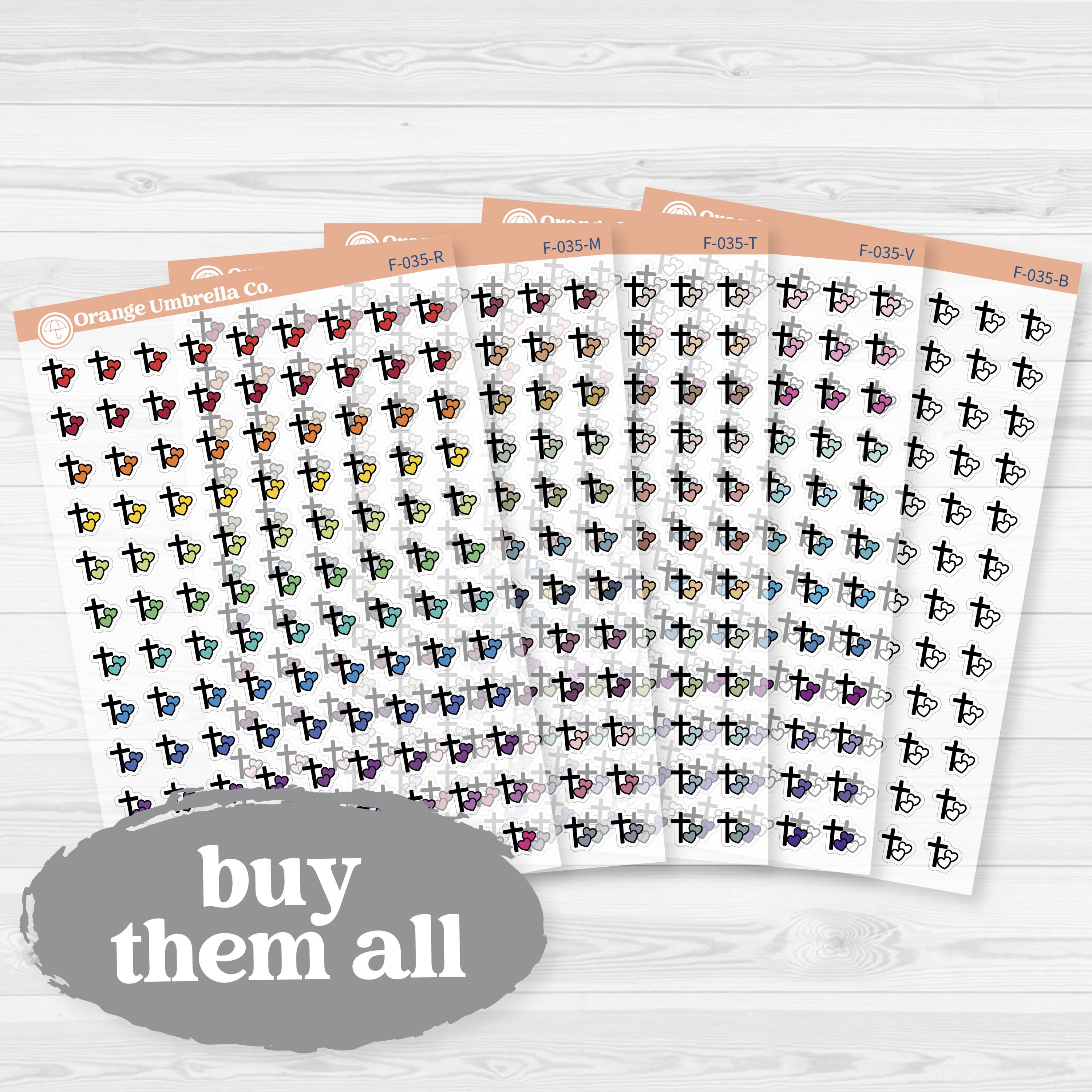 Inductive Bible Study Icons God's Love or Loving Others Clear Matte | Faith-Based Planner & Bible Journaling Stickers | F-035-CM