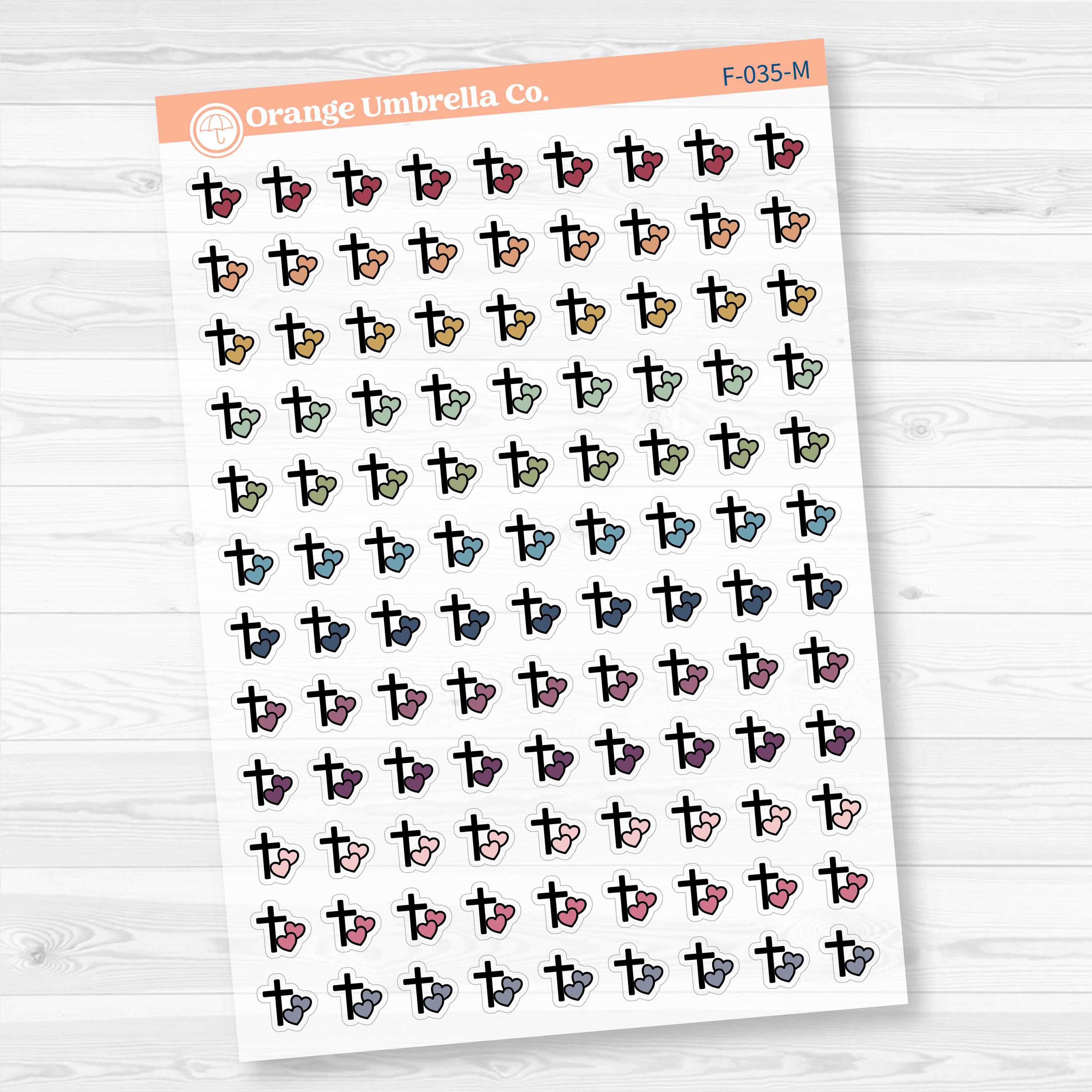 Inductive Bible Study Icons God's Love or Loving Others Clear Matte | Faith-Based Planner & Bible Journaling Stickers | F-035-CM