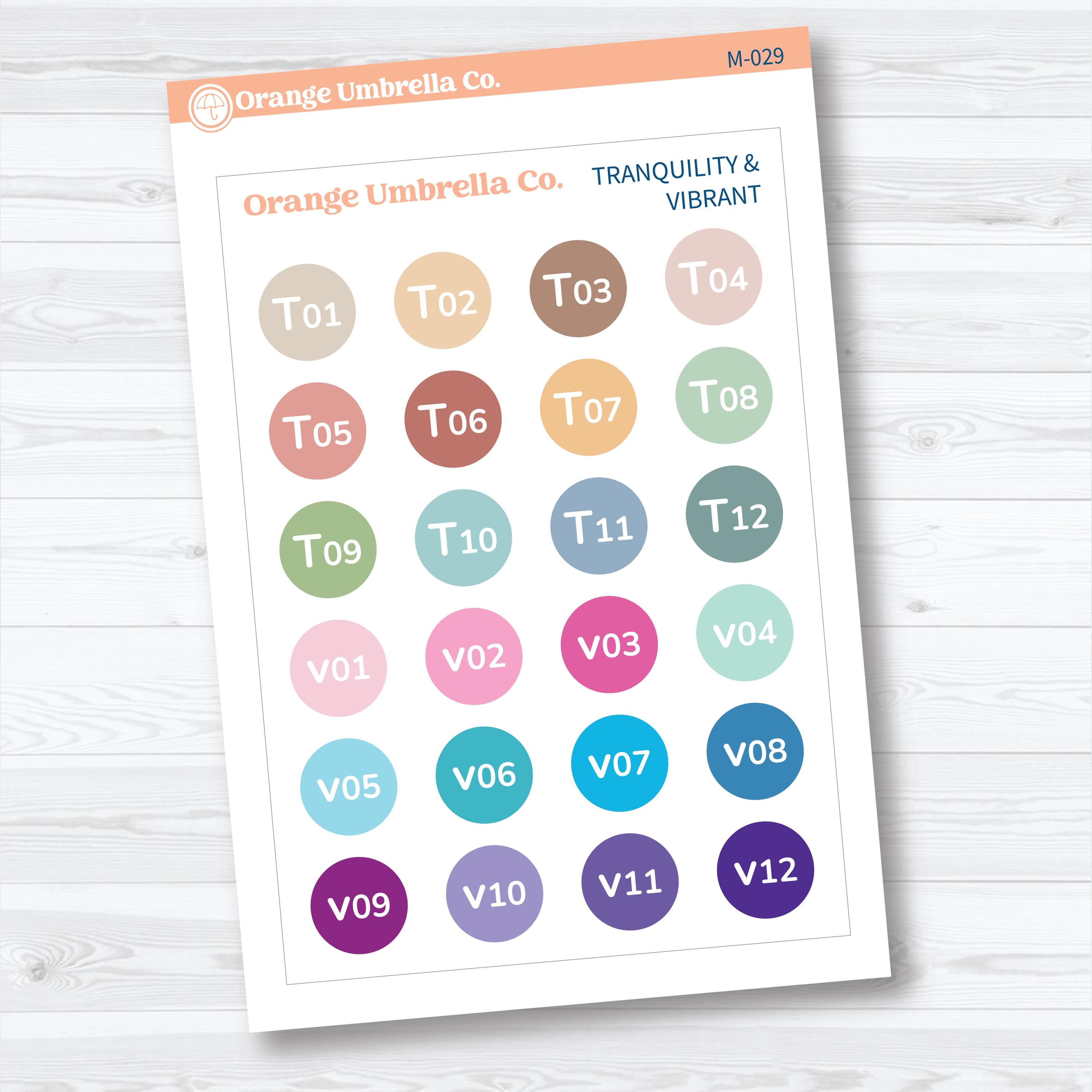 Planner Sticker Color Charts & Reference Guide | Script Color Planning Tool | M-026-029