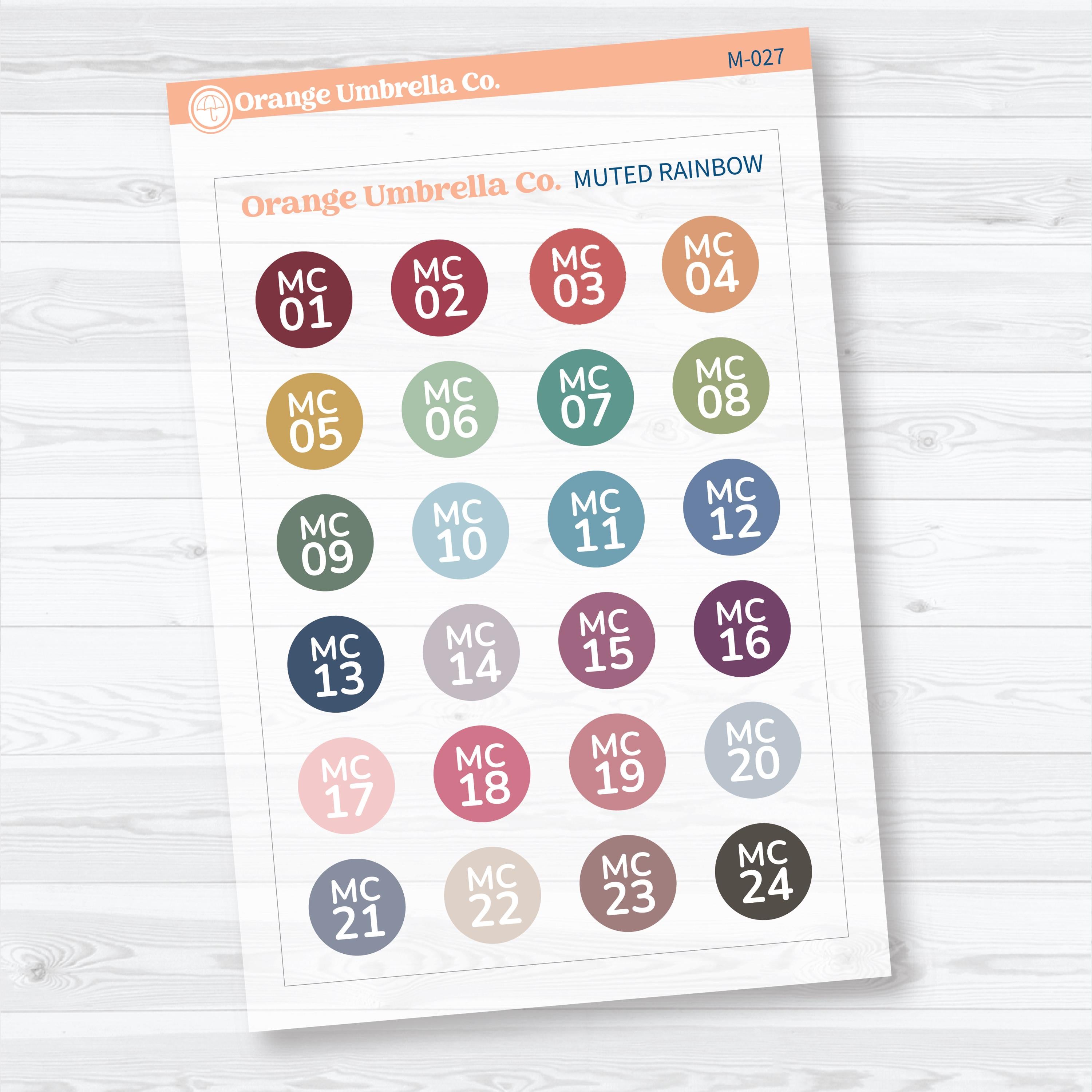 Clear Matte Planner Sticker Color Charts & Reference Guide | Script Color Planning Tool | M-026-029-CM