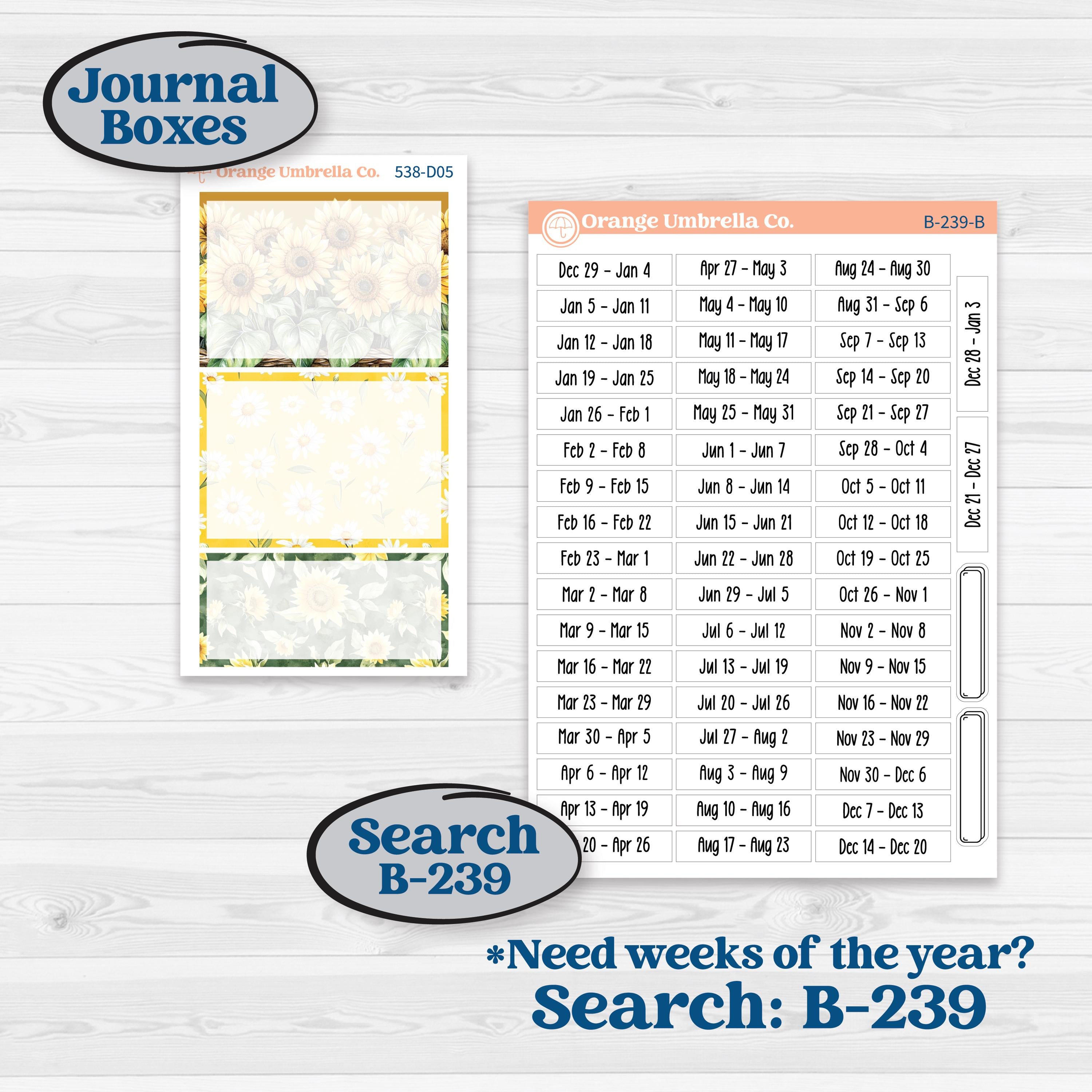 Sunflower Cottage | Journaling or Scrapbooking Kit | Creative Junk Journal Planner Stickers | Sun Blooms | KIT-538-D