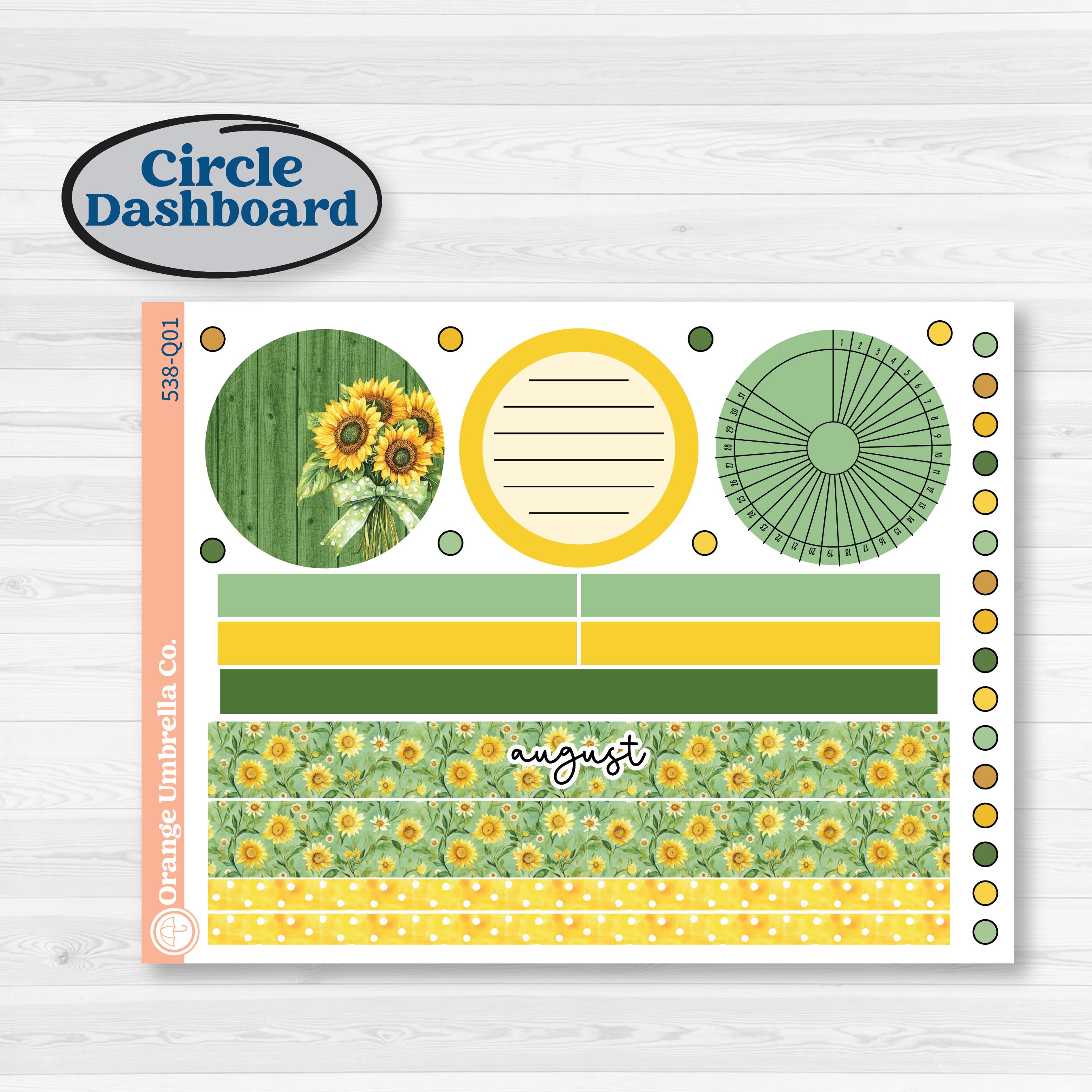 Sunflower Cottage | 7x9 Plum Monthly & Dashboard Planner Kit Stickers | Sun Blooms | KIT-538-Q