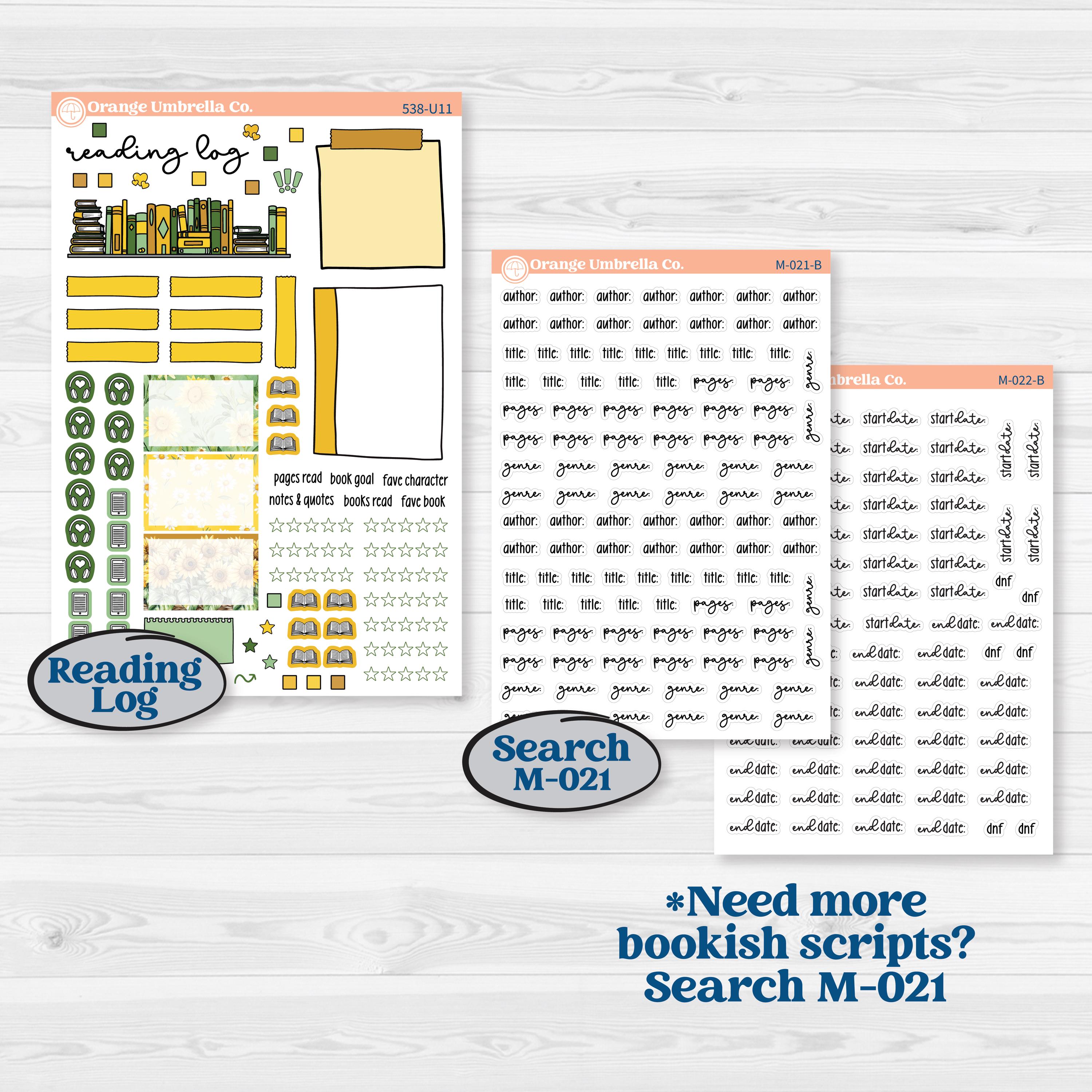 Sunflower Cottage | A5 or 7x9 Create Your Own Monthly or Dashboard Universal | Monthly & Reading Log Sticker Kit | Sun Blooms | KIT-538-U
