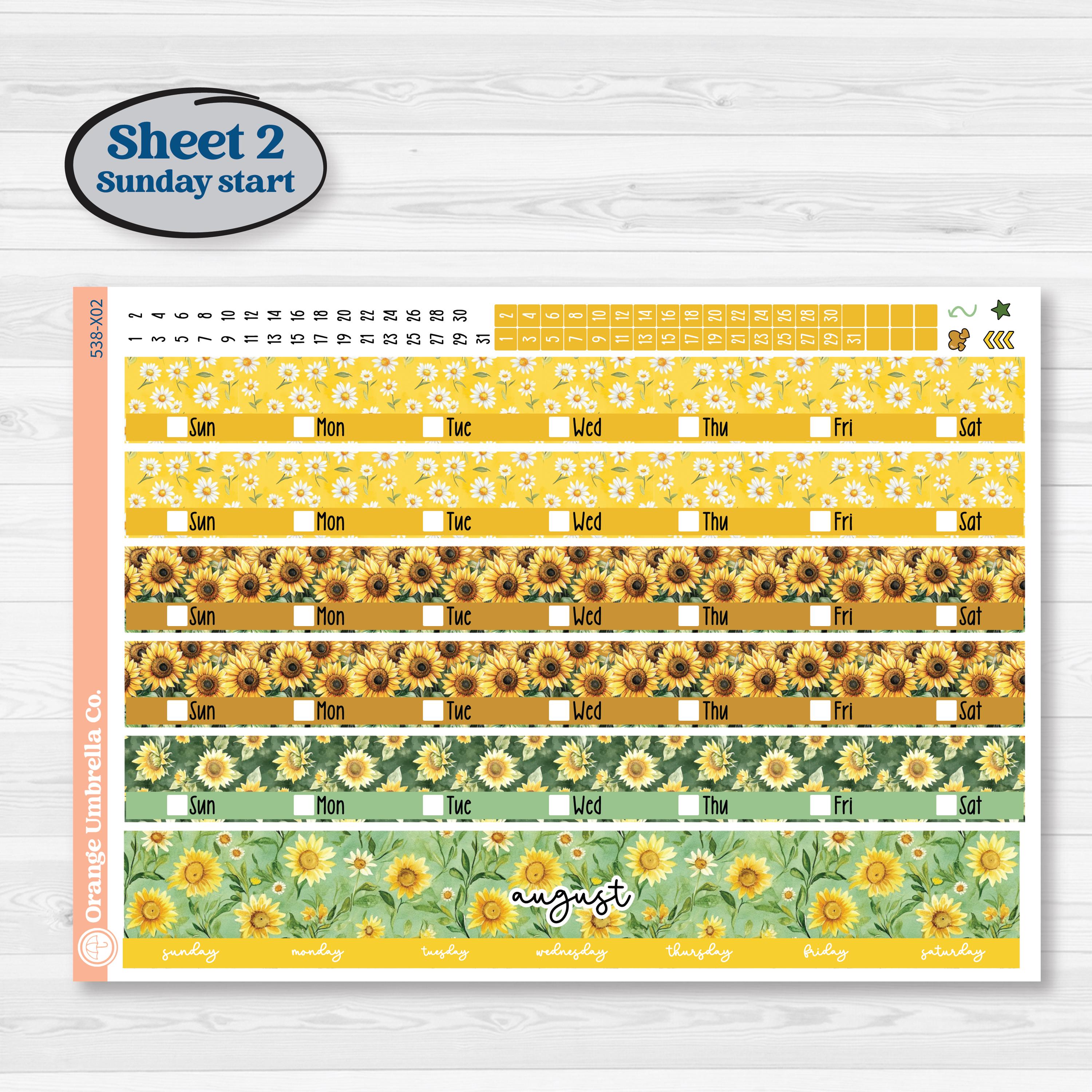 Sunflower Cottage | Laurel Denise Jo Large Planner Kit Stickers | Sun Blooms | KIT-538-X