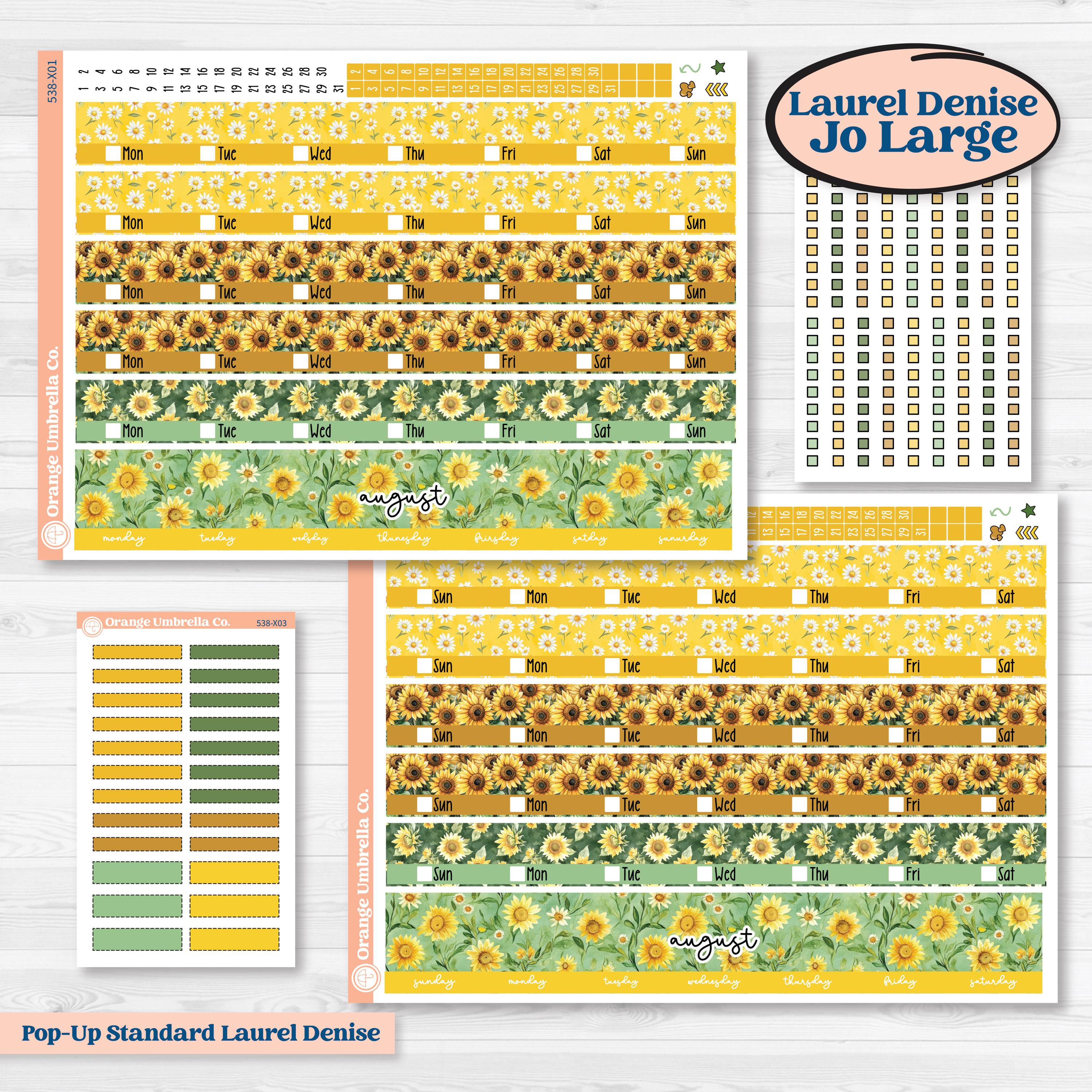 Sunflower Cottage | Laurel Denise Jo Large Planner Kit Stickers | Sun Blooms | KIT-538-X