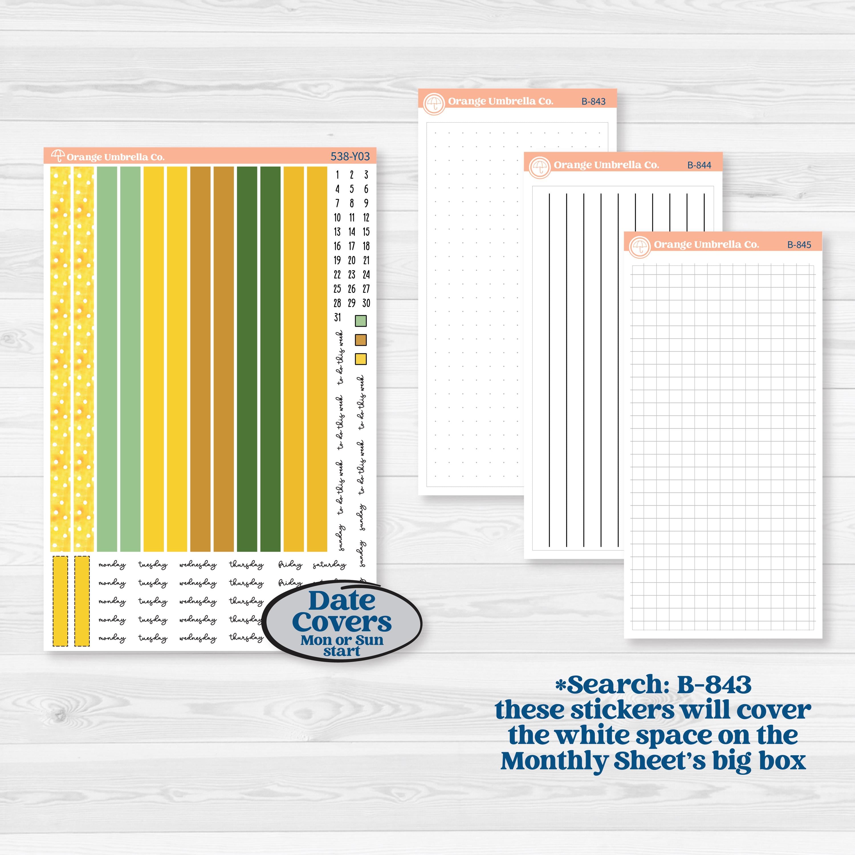 Sunflower Cottage | Laurel Denise Scout Small Planner Kit Stickers | Sun Blooms | KIT-538-Y