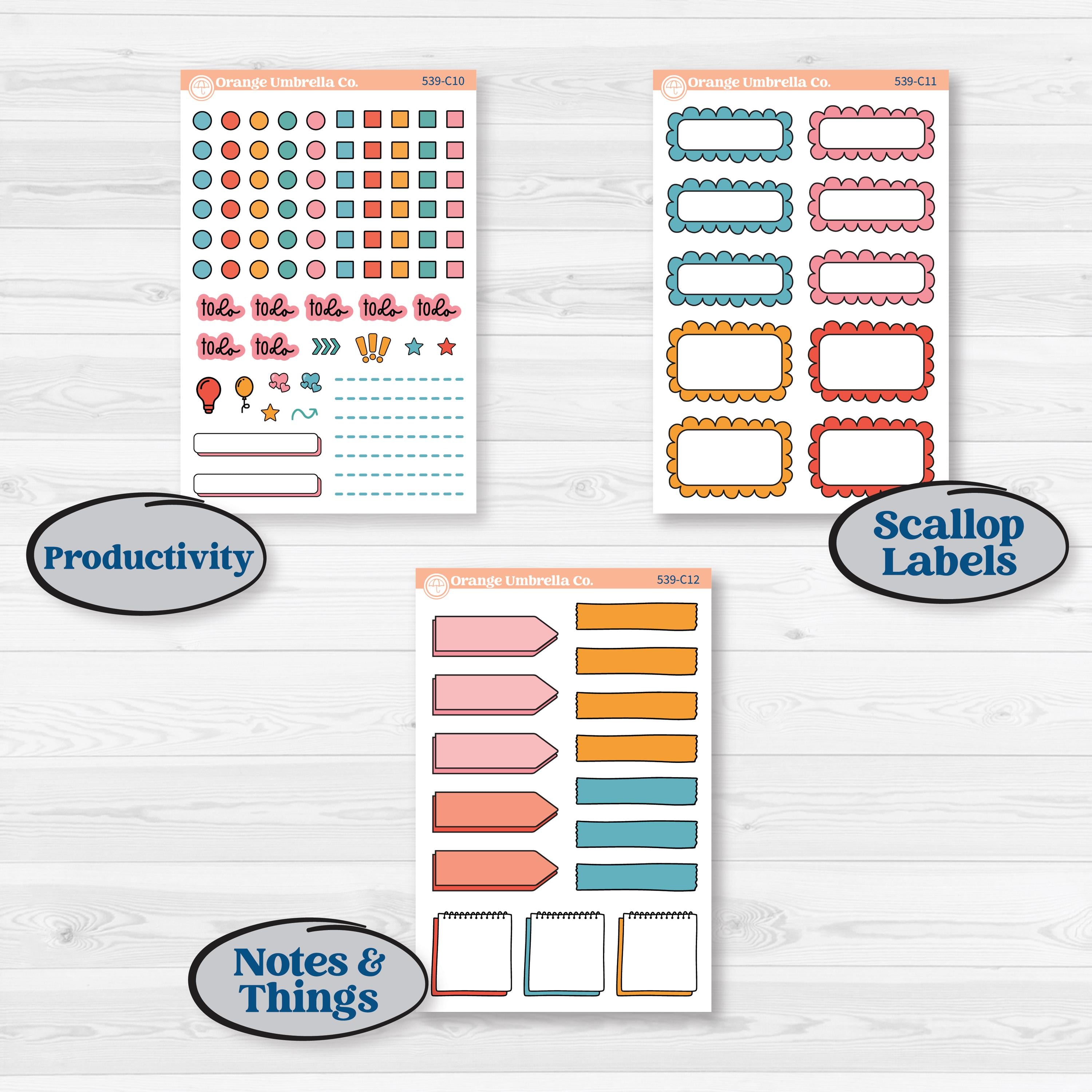 Back To School Kit | Weekly Add-On Labels Planner Kit Stickers | Level Up | KIT-539-C