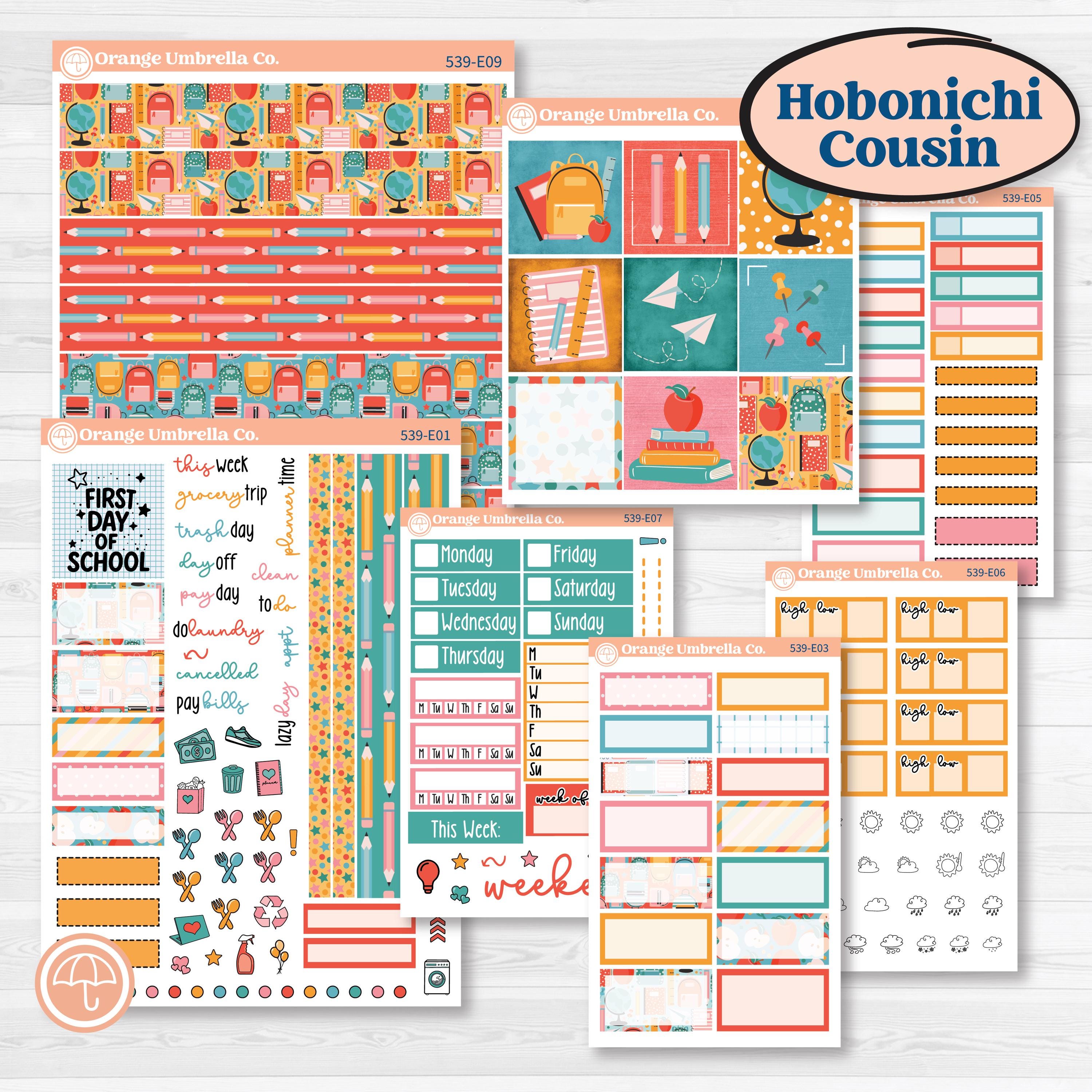 Back To School Kit | Hobonichi Cousin Weekly & Daily Planner Kit Stickers | Level Up | KIT-539-E