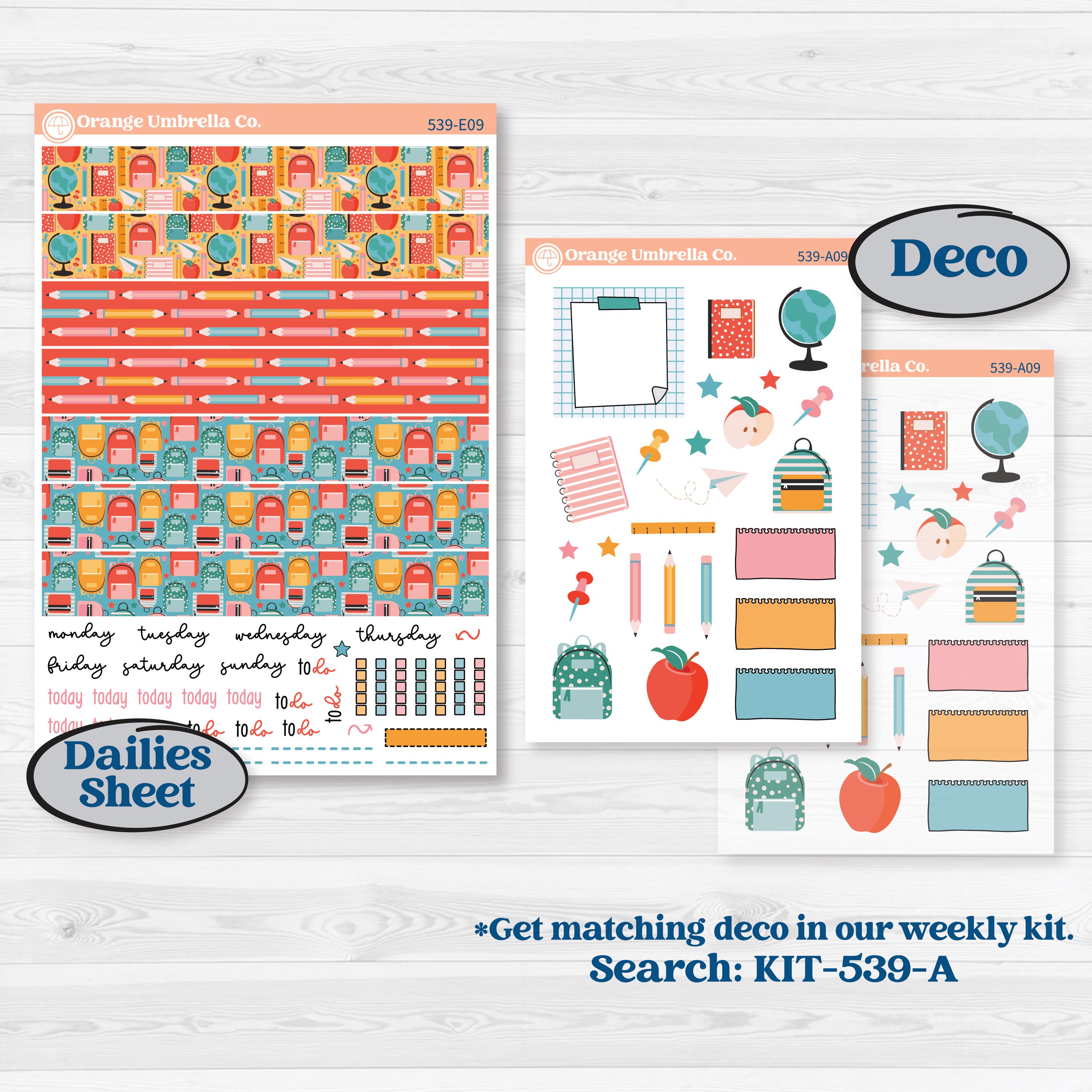 Back To School Kit | Hobonichi Cousin Weekly & Daily Planner Kit Stickers | Level Up | KIT-539-E