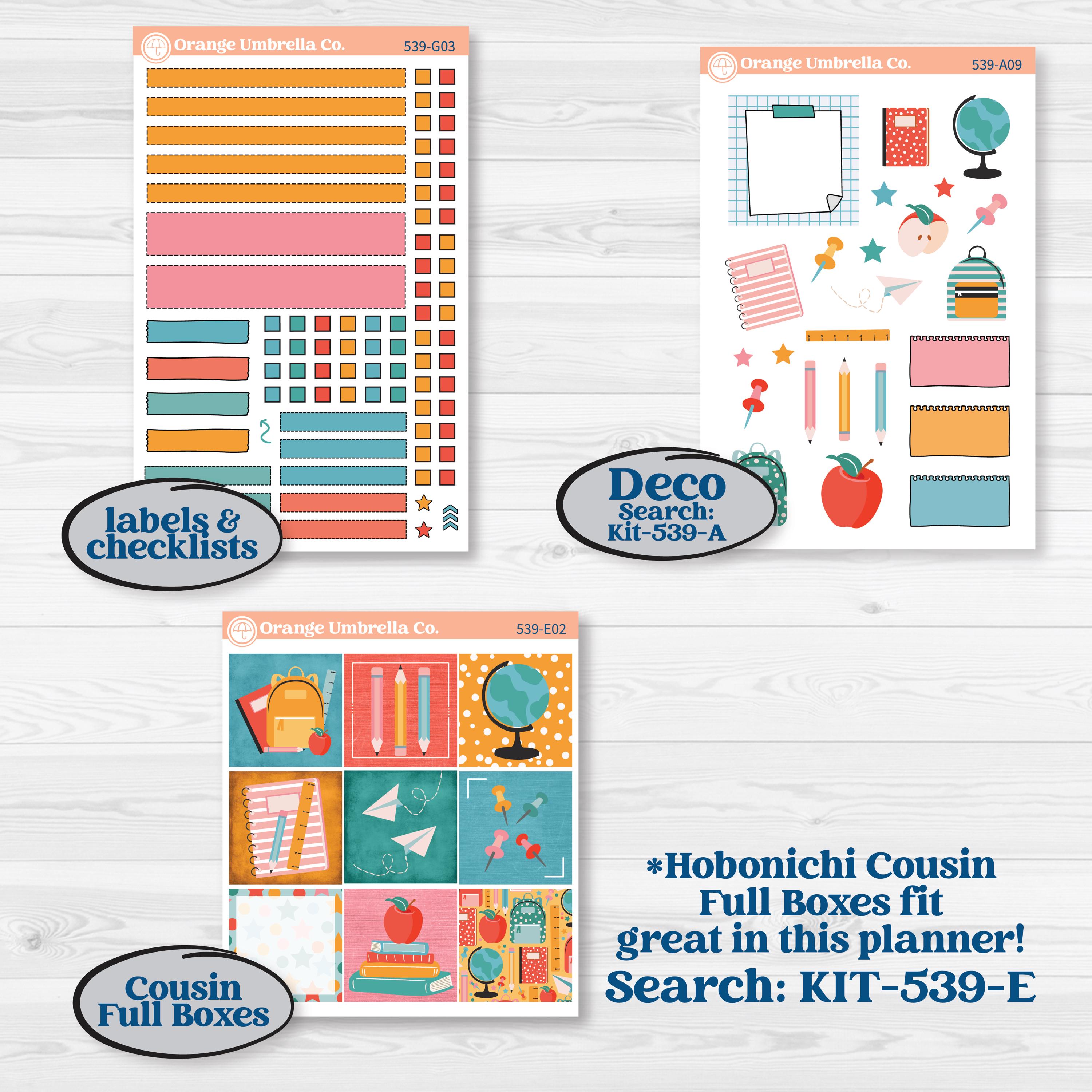 Back To School Kit | Erin Condren 7x9 Weekly Dashboard Planner Kit Stickers | Level Up | KIT-539-G