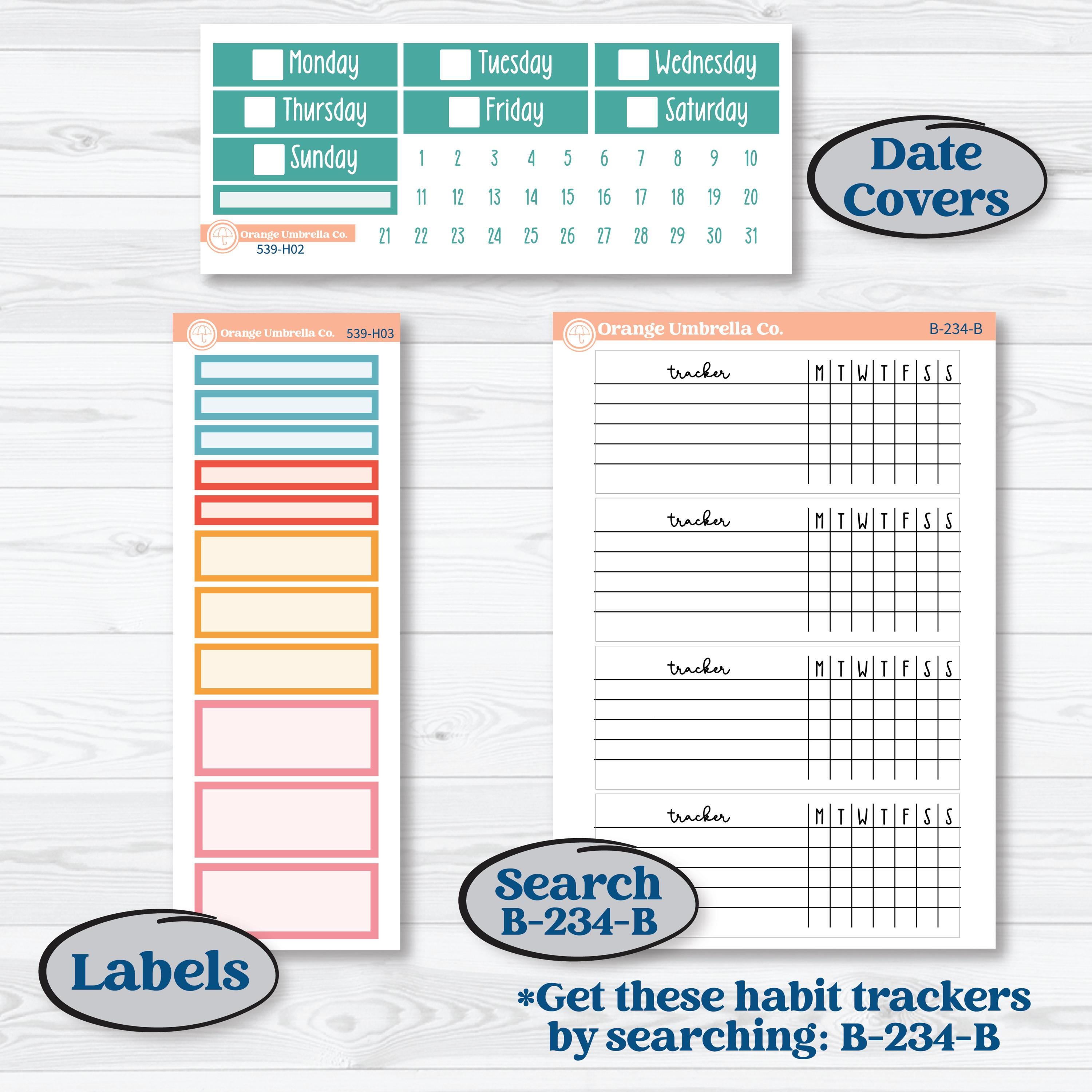 Back To School Kit | Plum Vertical Priorities 7x9 Planner Kit Stickers | Level Up | KIT-539-H