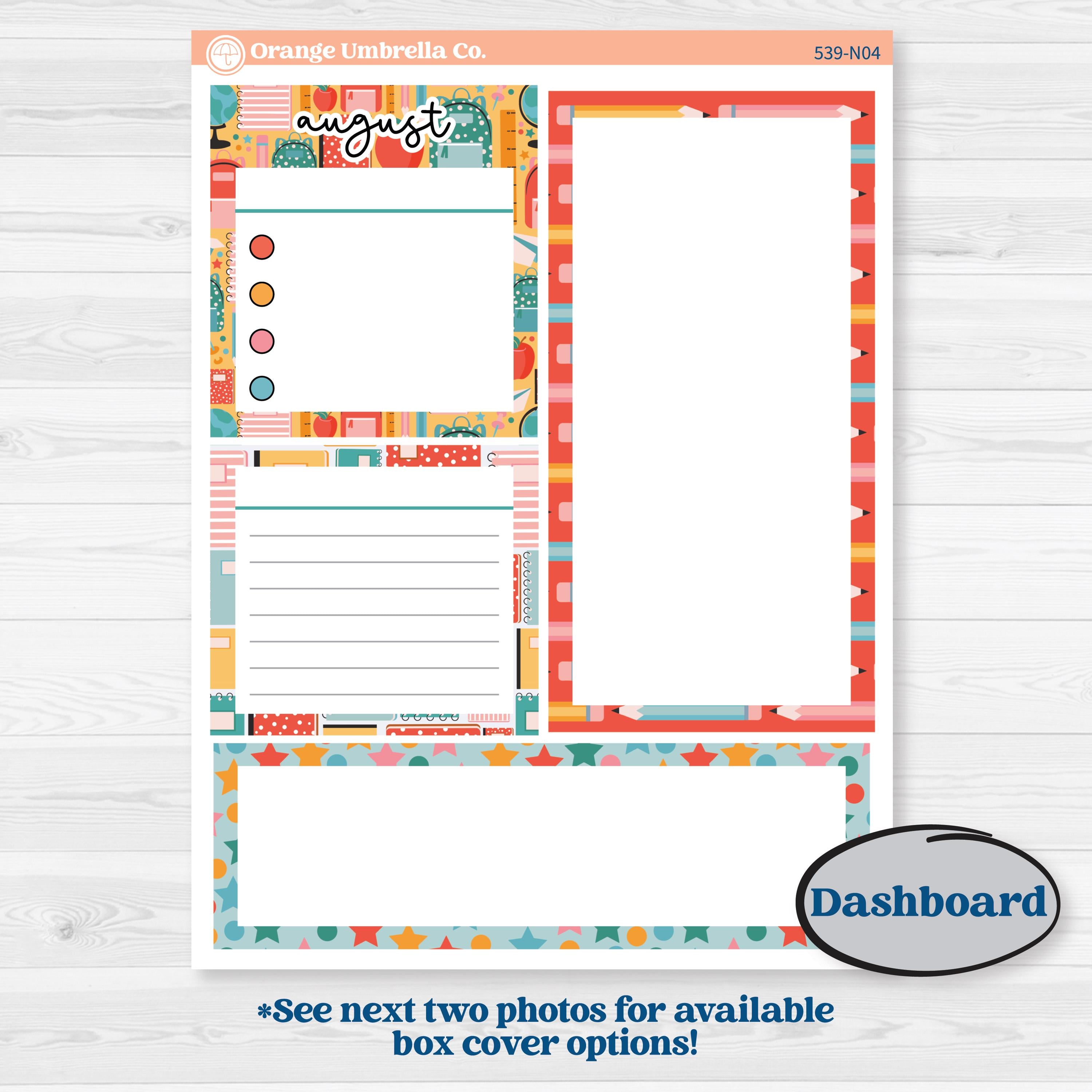 Back To School Kit | 7x9 Erin Condren Life Planner Monthly & Dashboard Sticker Kit | Level Up | KIT-539-N