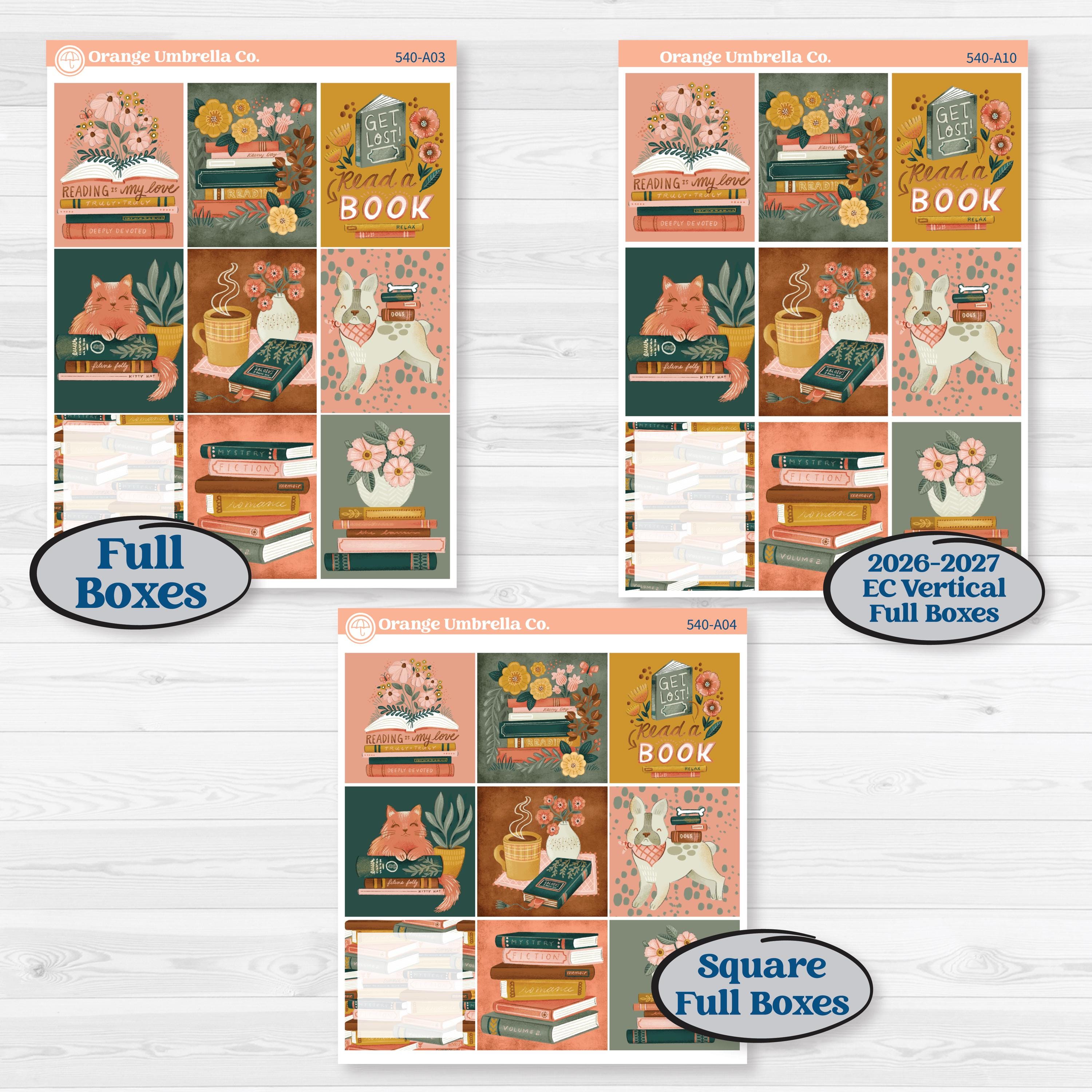 Book Love Planner Kit | Weekly Sticker Kit for Vertical Planners like Erin Condren | Bookmarked | KIT-540-A