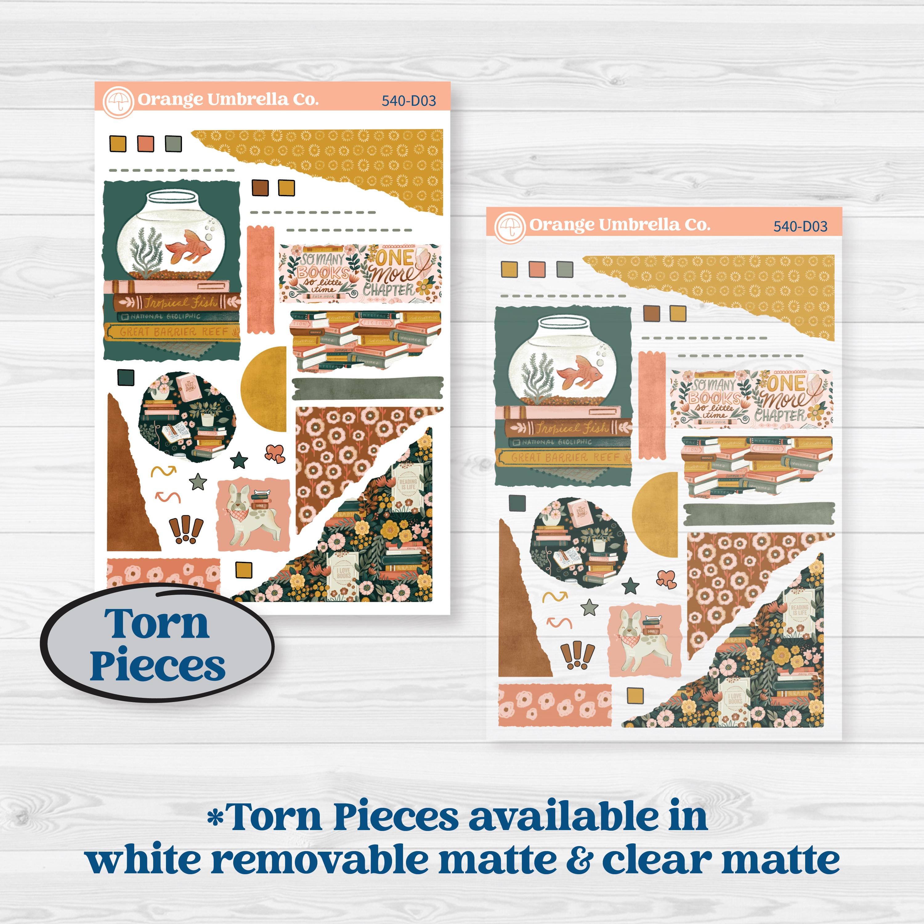 Book Love Planner Kit | Journaling or Scrapbooking Kit | Creative Junk Journal Planner Stickers | Bookmarked | KIT-540-D
