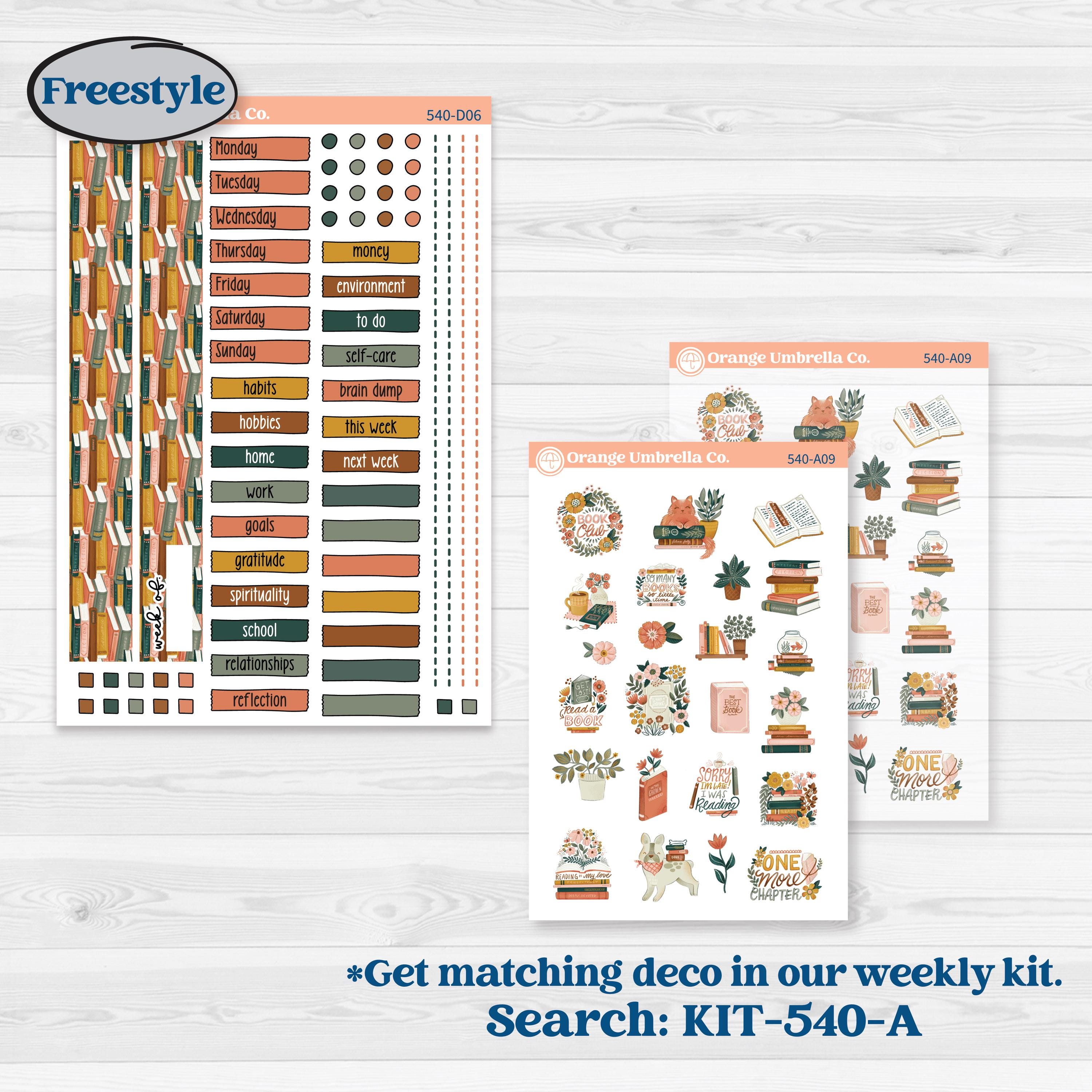 Book Love Planner Kit | Journaling or Scrapbooking Kit | Creative Junk Journal Planner Stickers | Bookmarked | KIT-540-D