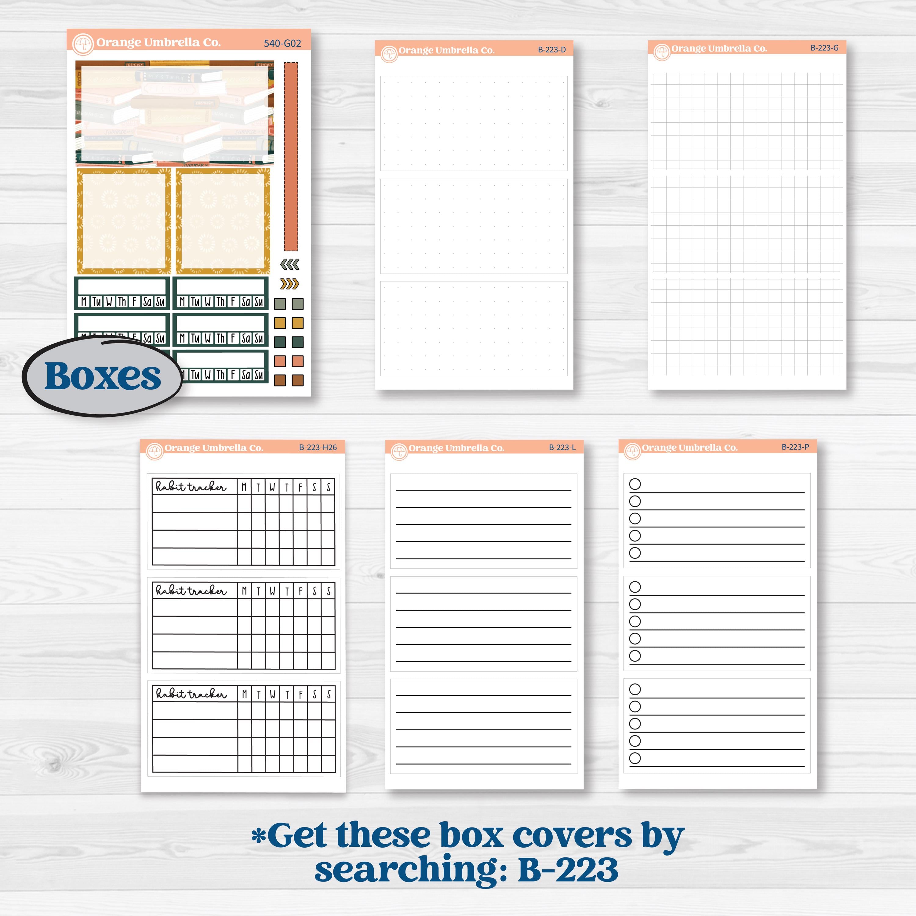 Book Love Planner Kit | Erin Condren 7x9 Weekly Dashboard Planner Kit Stickers | Bookmarked | KIT-540-G
