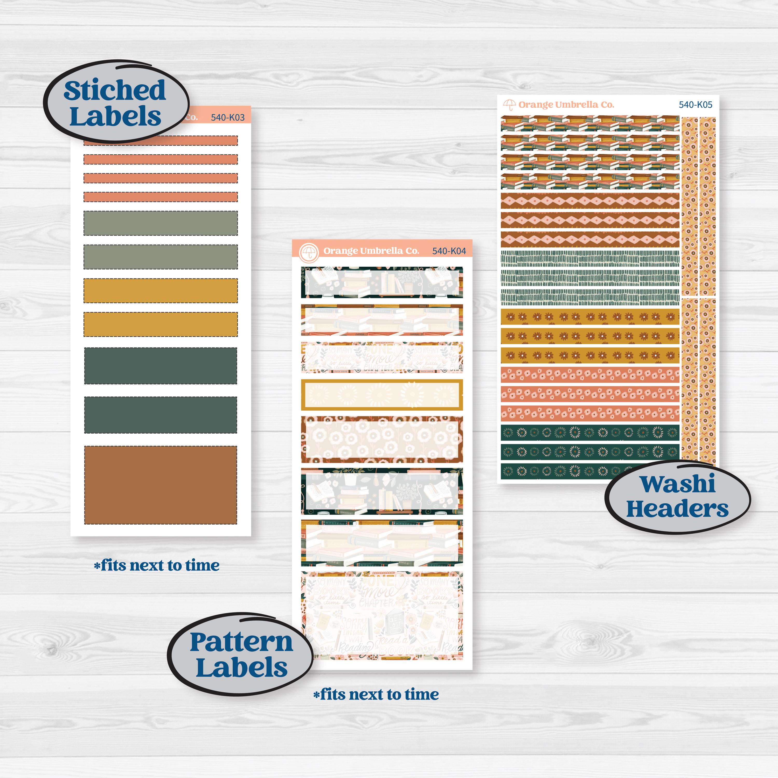 Book Love Planner Kit | 7x9 Erin Condren Daily Duo Planner Kit Stickers | Bookmarked | KIT-540-K