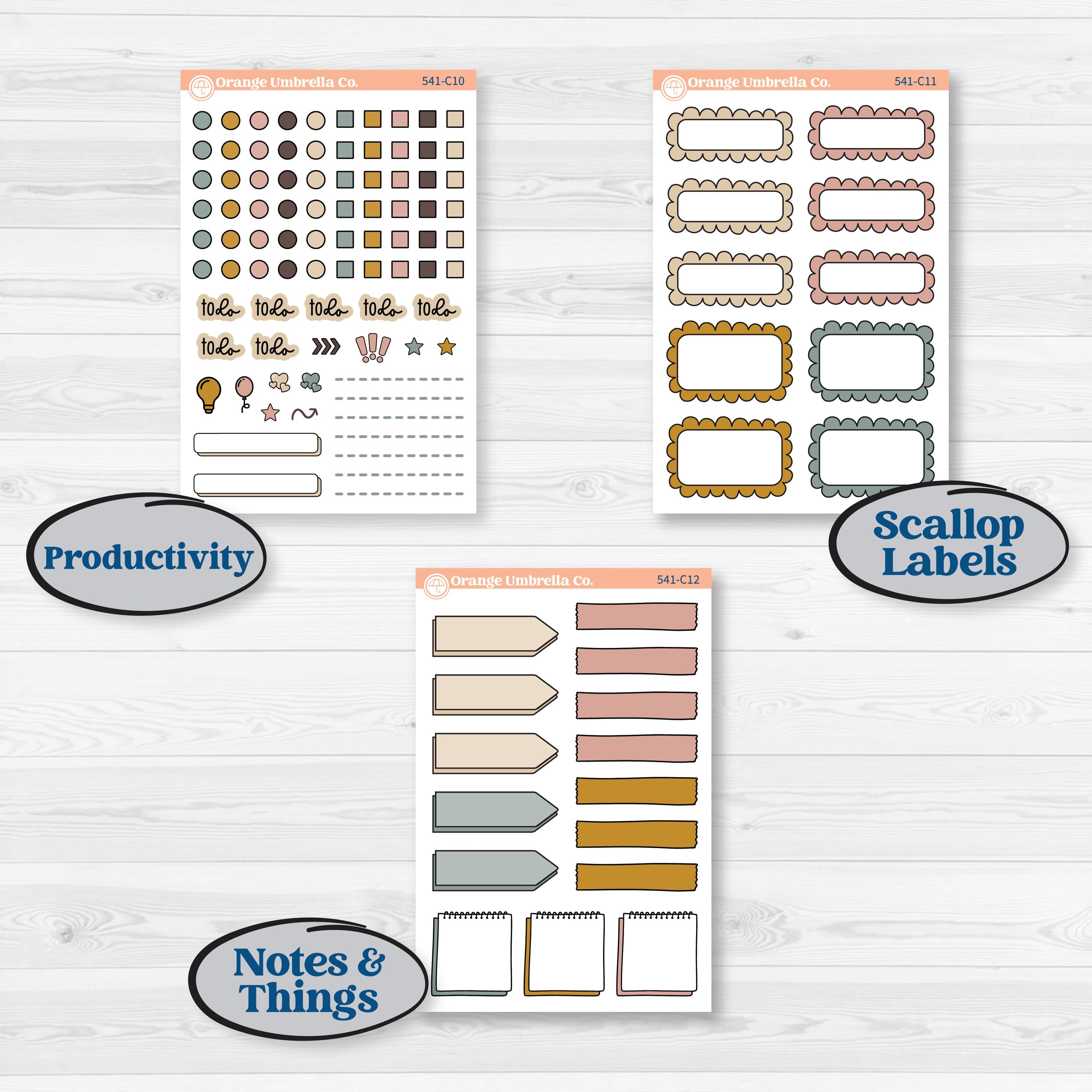 Boho Floral Planner Kit | Weekly Add-On Labels Planner Kit Stickers | Living Is Easy | KIT-541-C