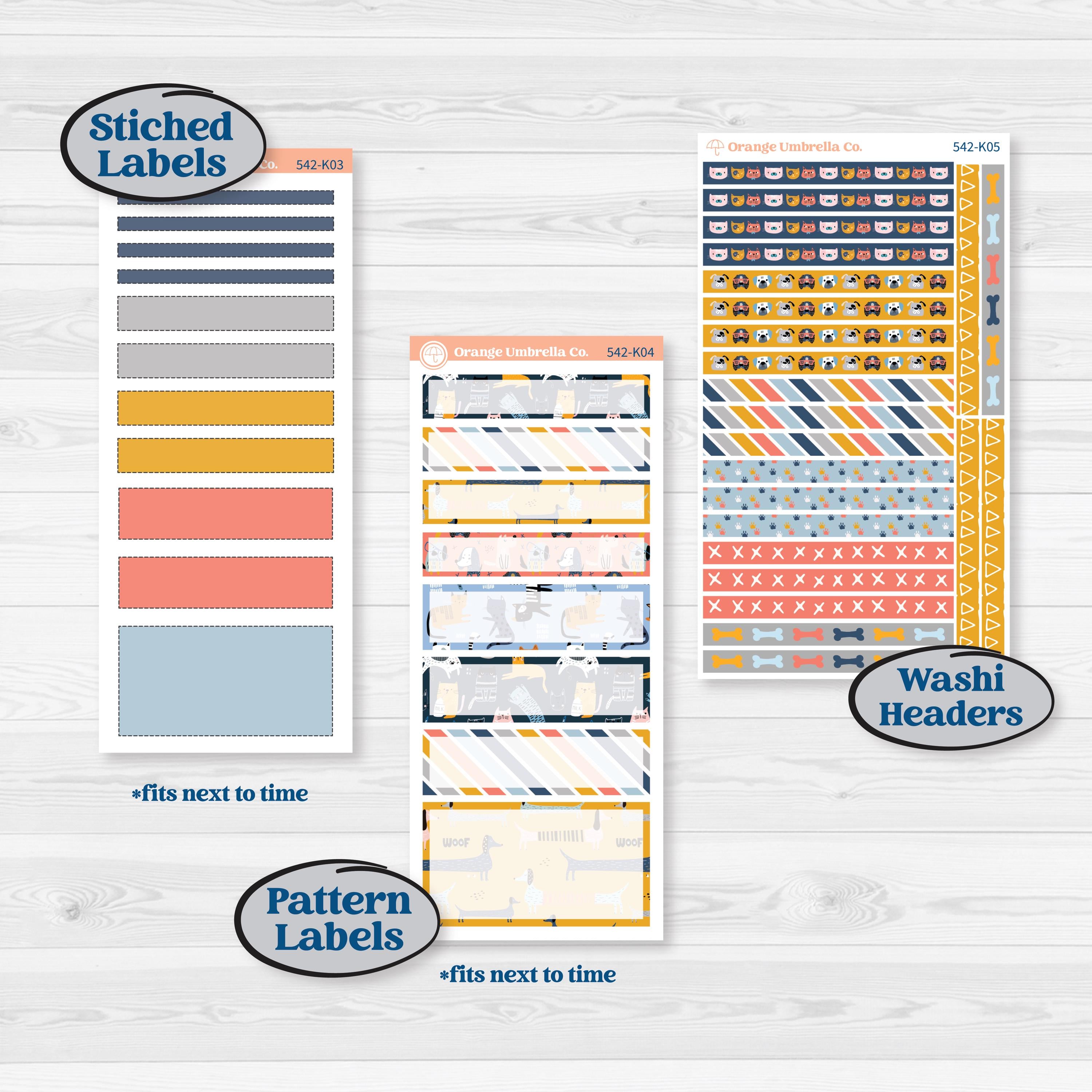 Pet Lover Planner Kit | 7x9 Erin Condren Daily Duo Planner Kit Stickers | Furever Friends | KIT-542-K