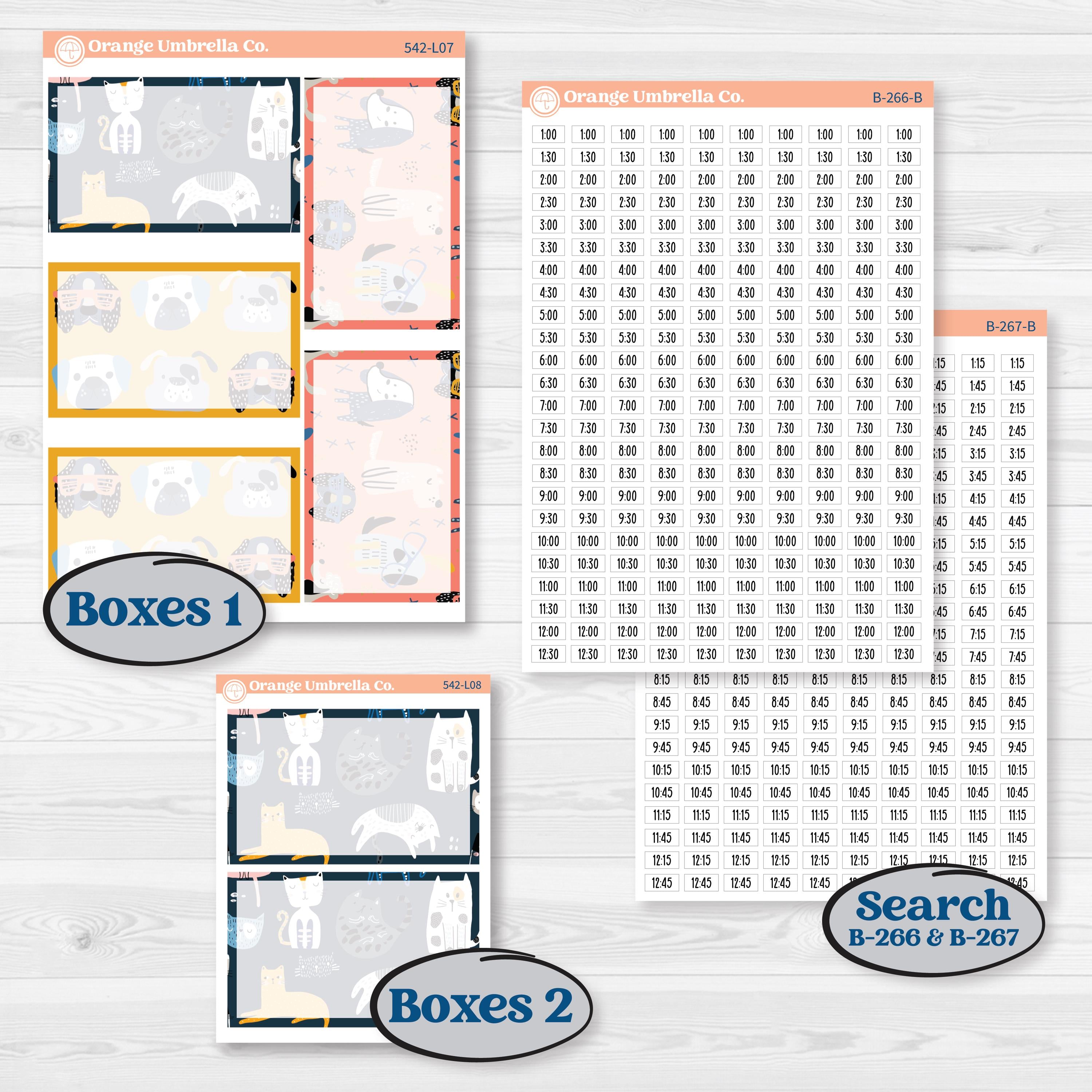 Pet Lover Planner Kit | 7x9 Plum Daily Planner Kit Stickers | Furever Friends | KIT-542-L