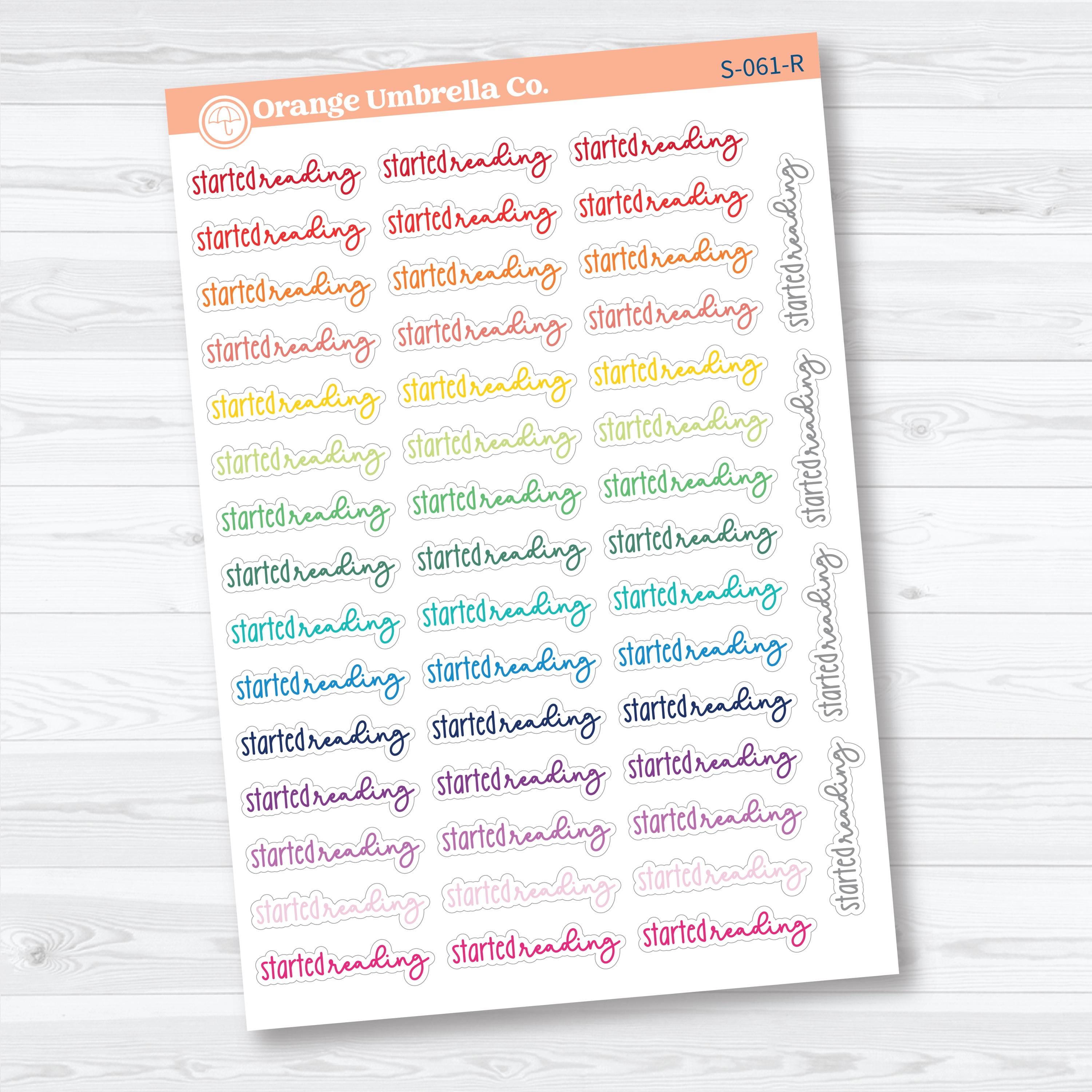 Started Reading Planner Script Stickers | Reading Journal Scripts F18 | S-061