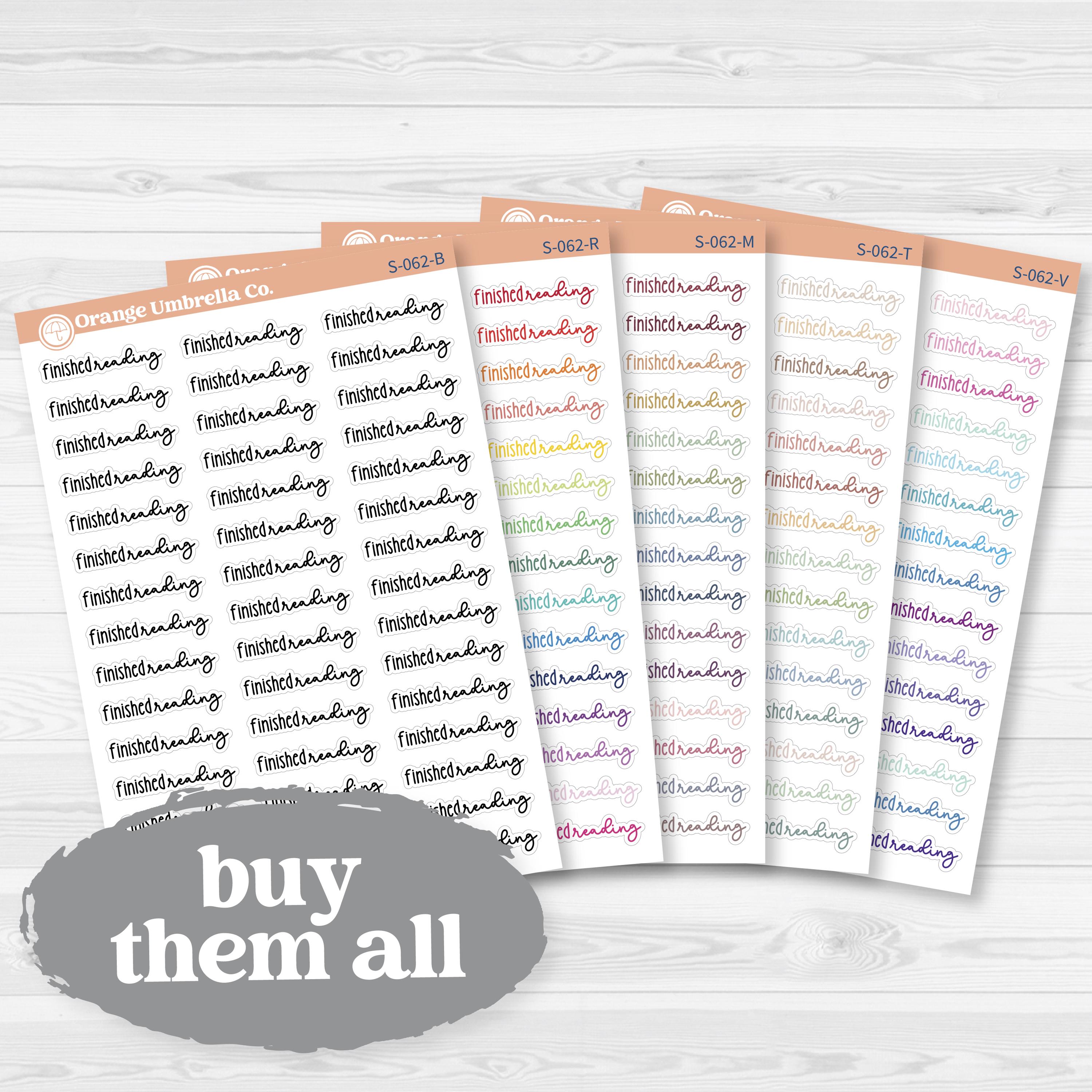 Finished Reading Planner Script Stickers | Reading Journal Scripts F18 | S-062